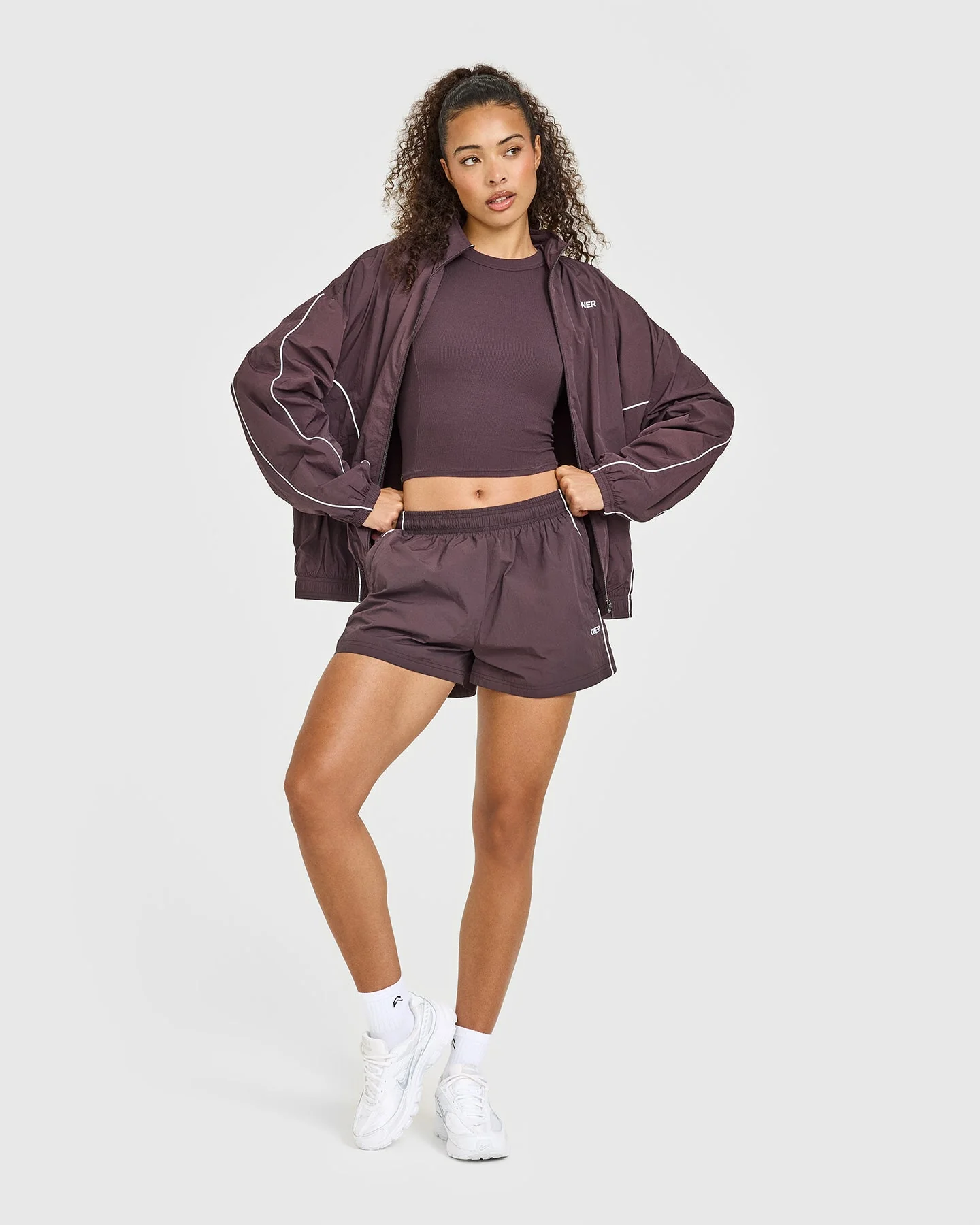 Mellow™ Rib High Neck Mid Tank Top | Umber Brown - Image 3