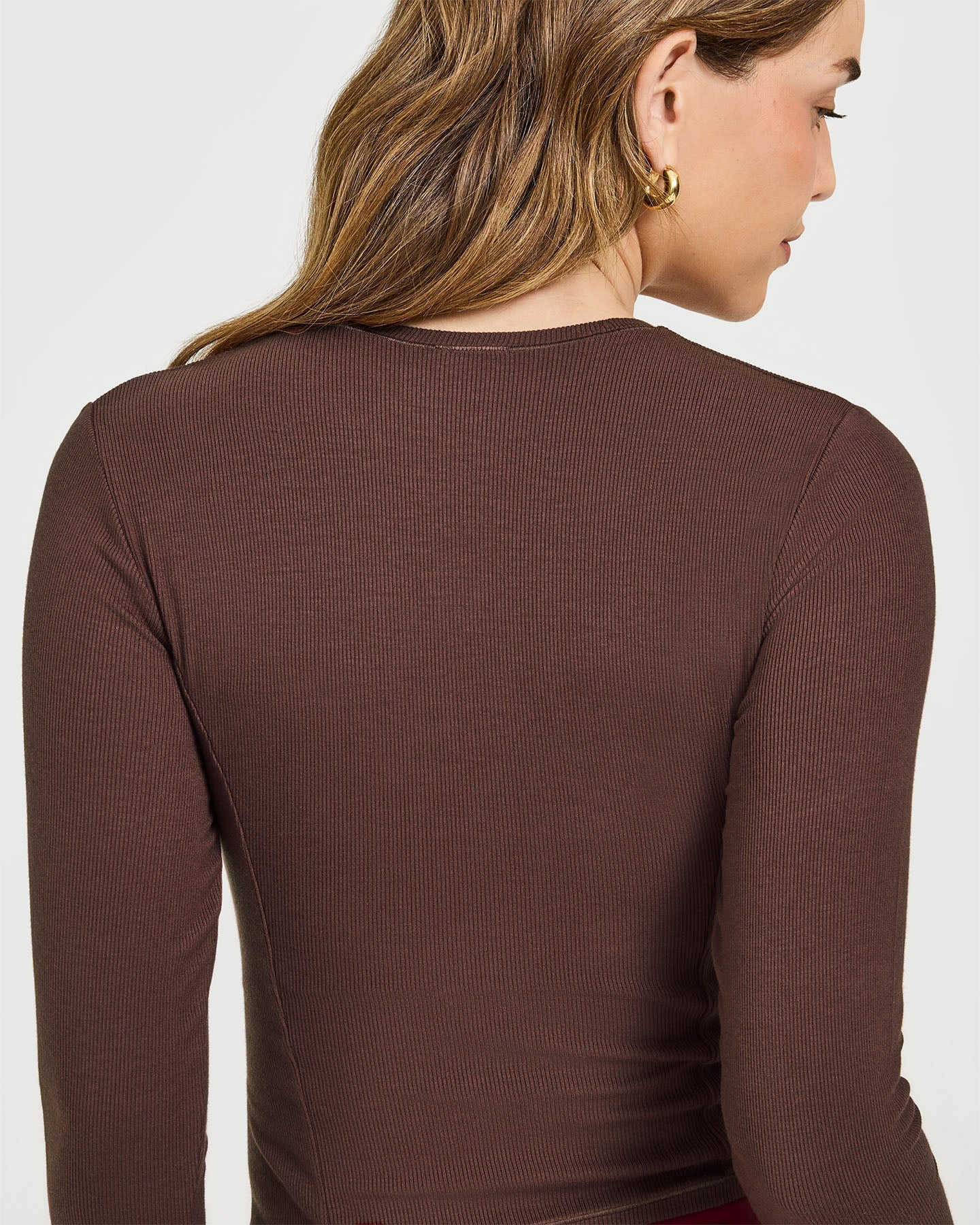 Mellow™ Rib Mid Long Sleeve Cardigan | Copper Brown - Image 4