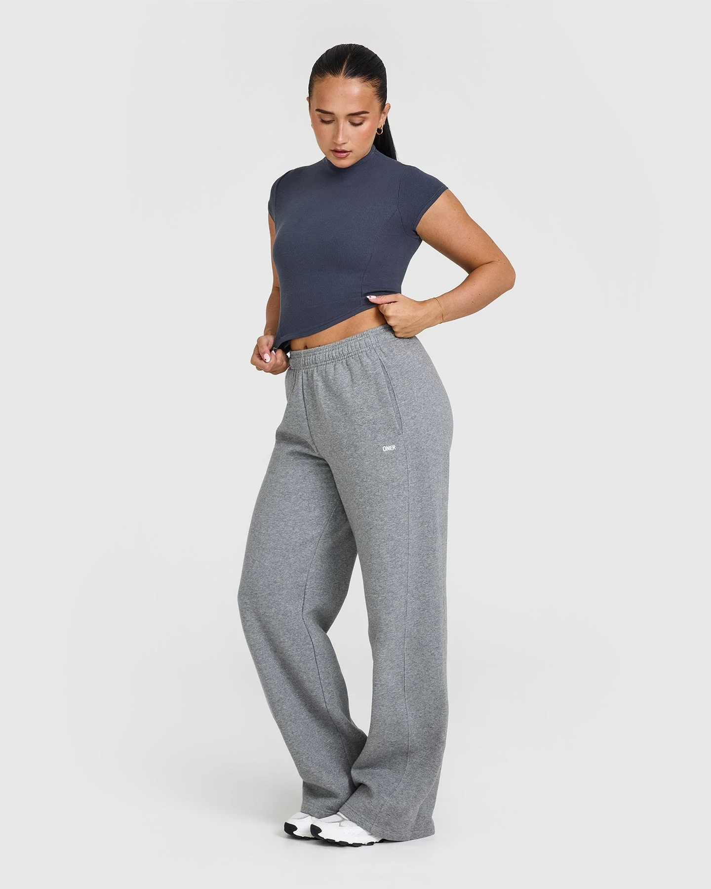 Mellow™ Rib Mid Mock Neck T-Shirt | True Blue - Image 3