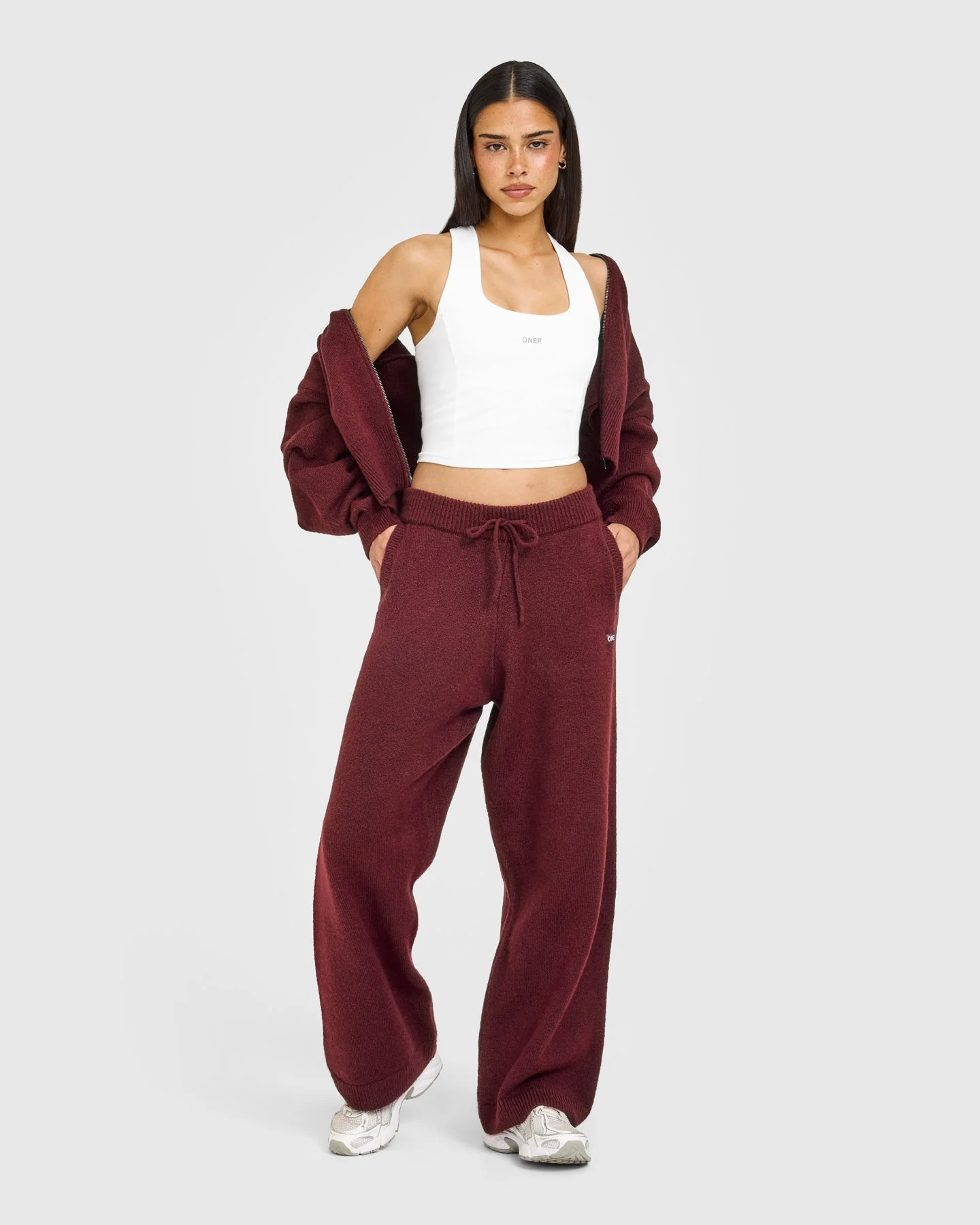 Mellow™ Rib Oner Embroidered Square Neck Mid Vest with Built in Bra Shelf | White - Image 3