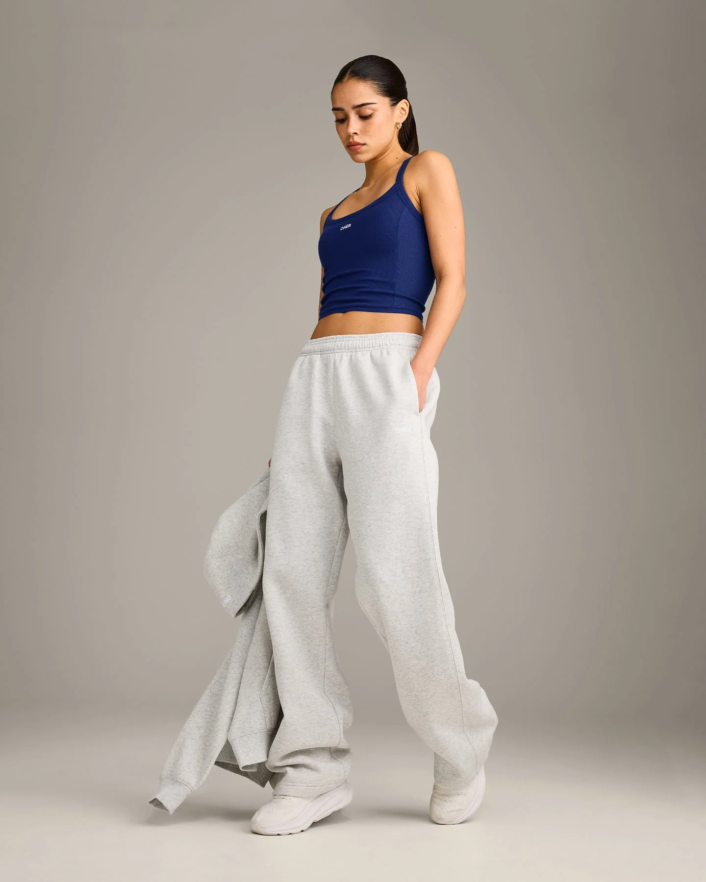 Mellow™ Rib Racer Back Mid Vest with Built in Bra Shelf | Varsity Blue - Image 3