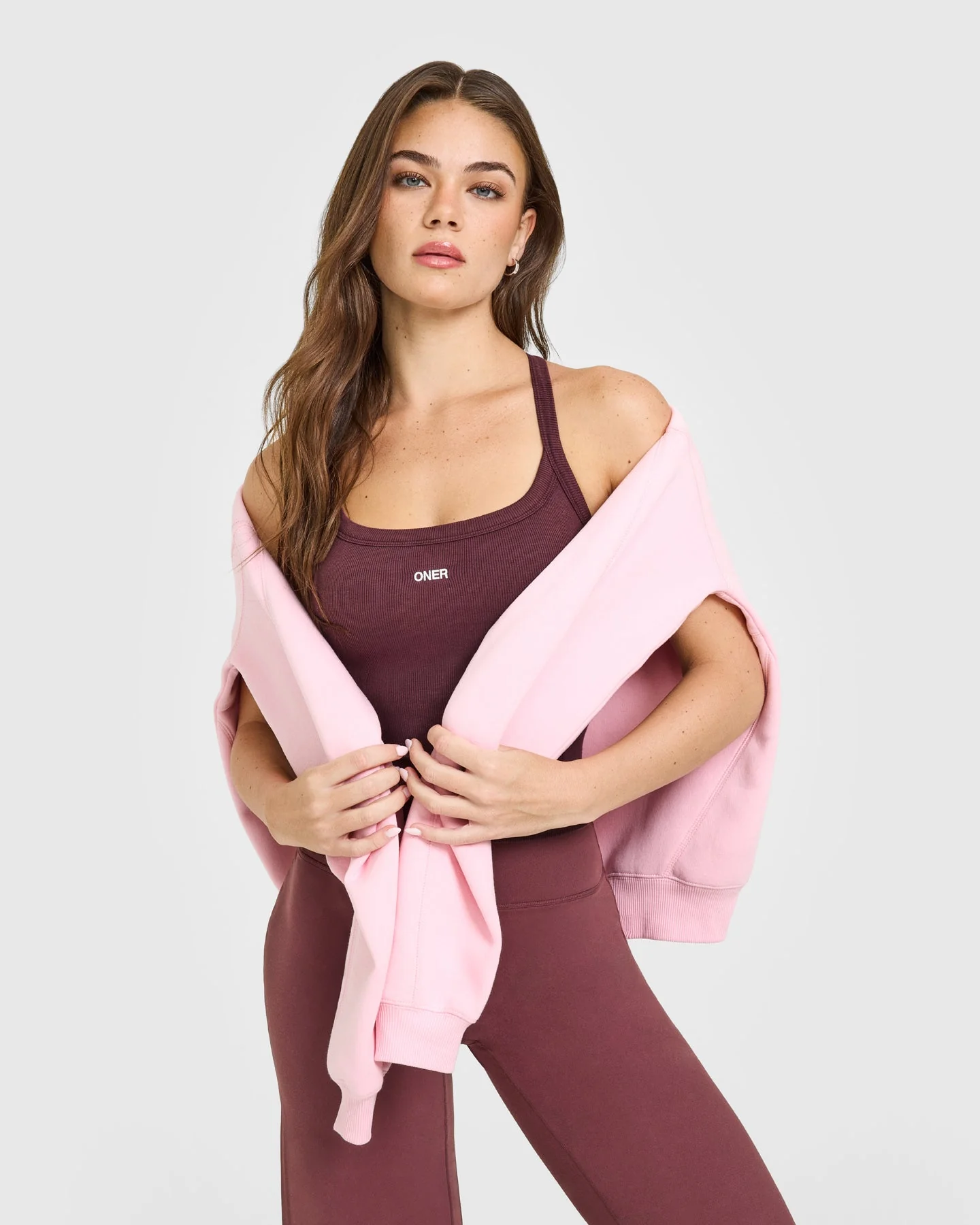 Mellow™ Rib Racer Back Mid Vest with Built in Bra Shelf | Velvet Mocha - Image 6