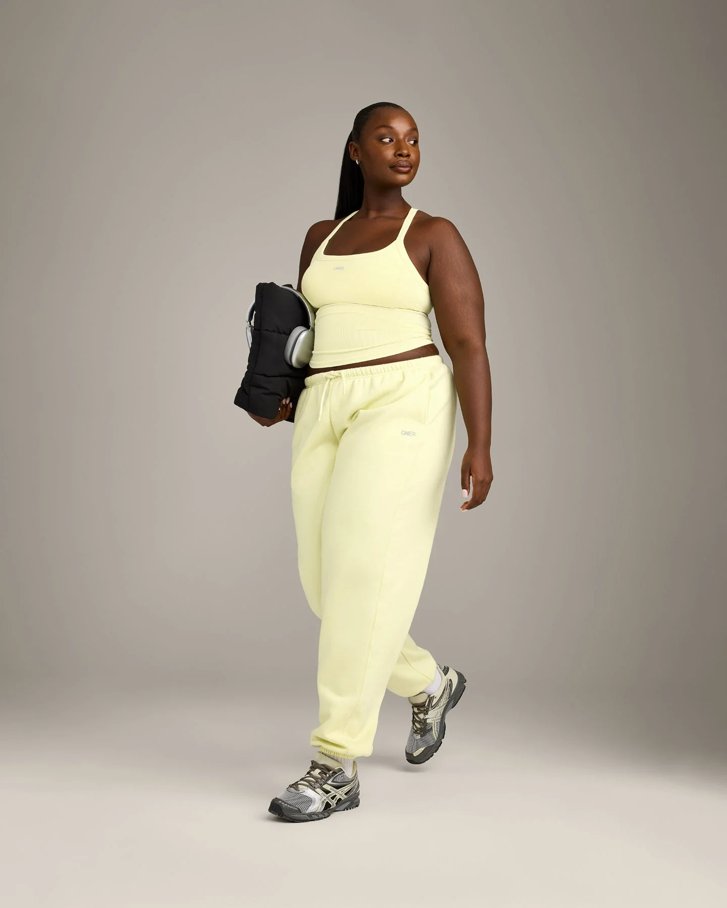 Mellow™ Rib Racer Back Vest with Built in Bra Shelf | Pastel Yellow - Image 3