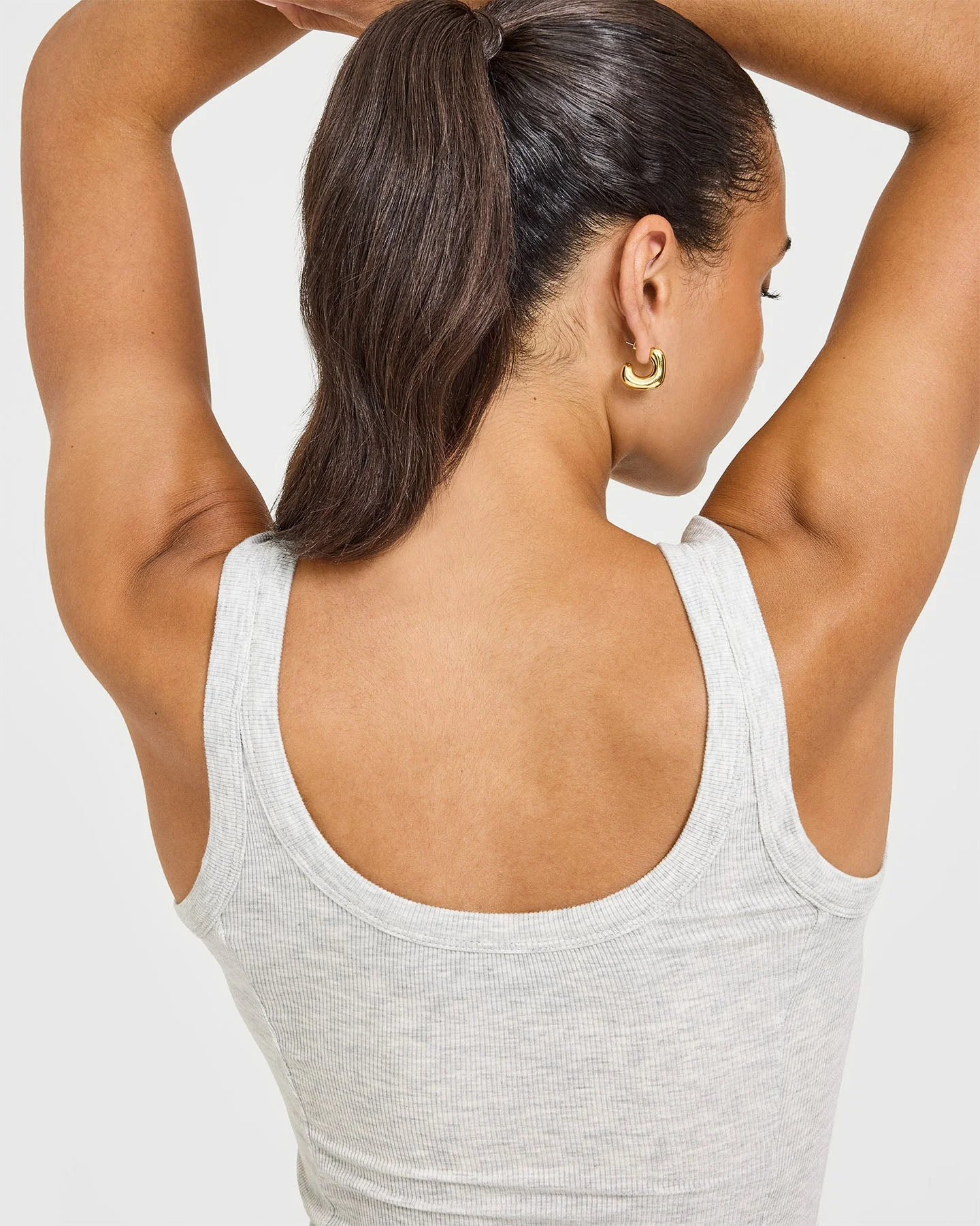 Mellow™ Rib Scoop Neck Vest | Light Grey Marl - Image 4