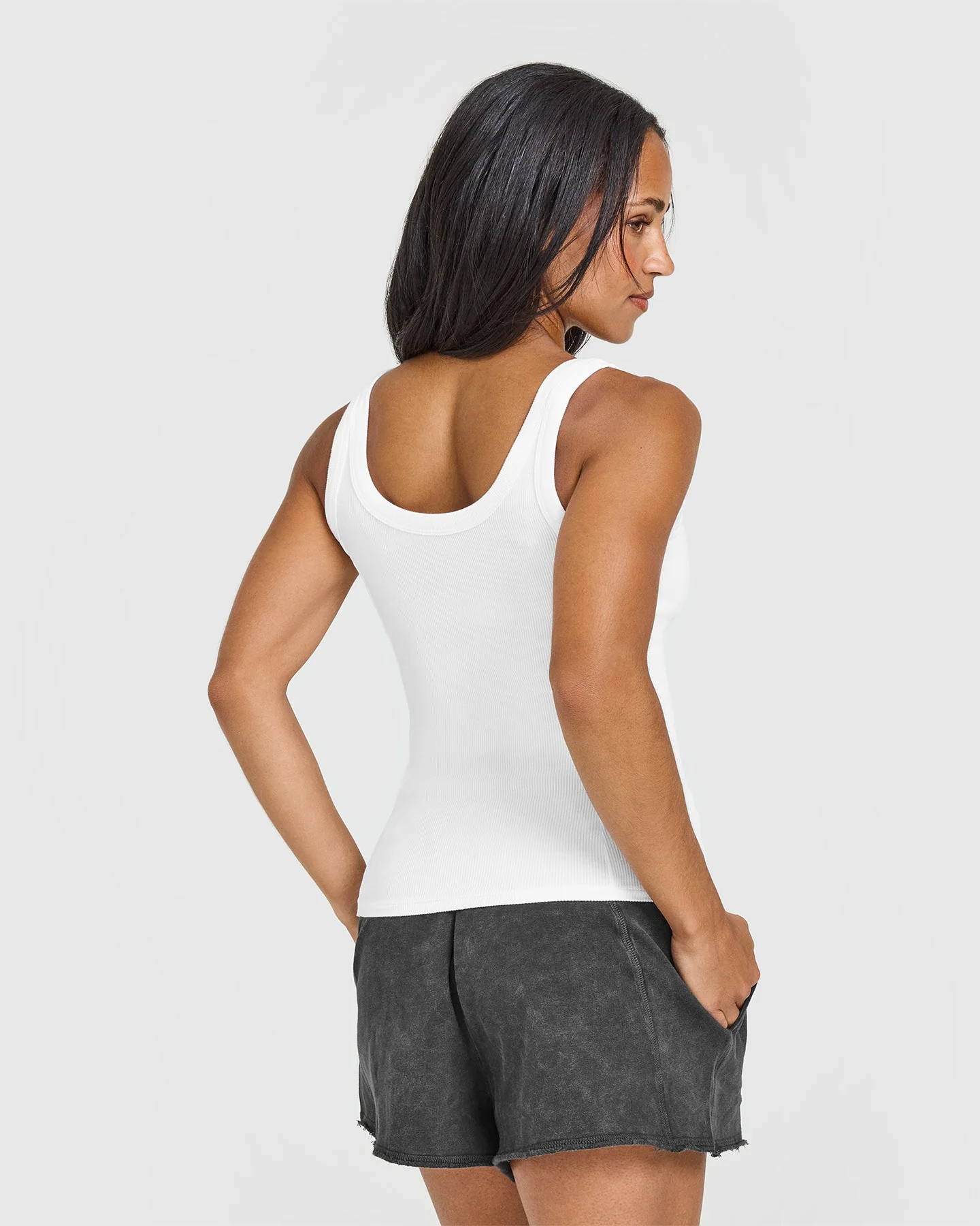 Mellow™ Rib Scoop Neck Vest | White - Image 2