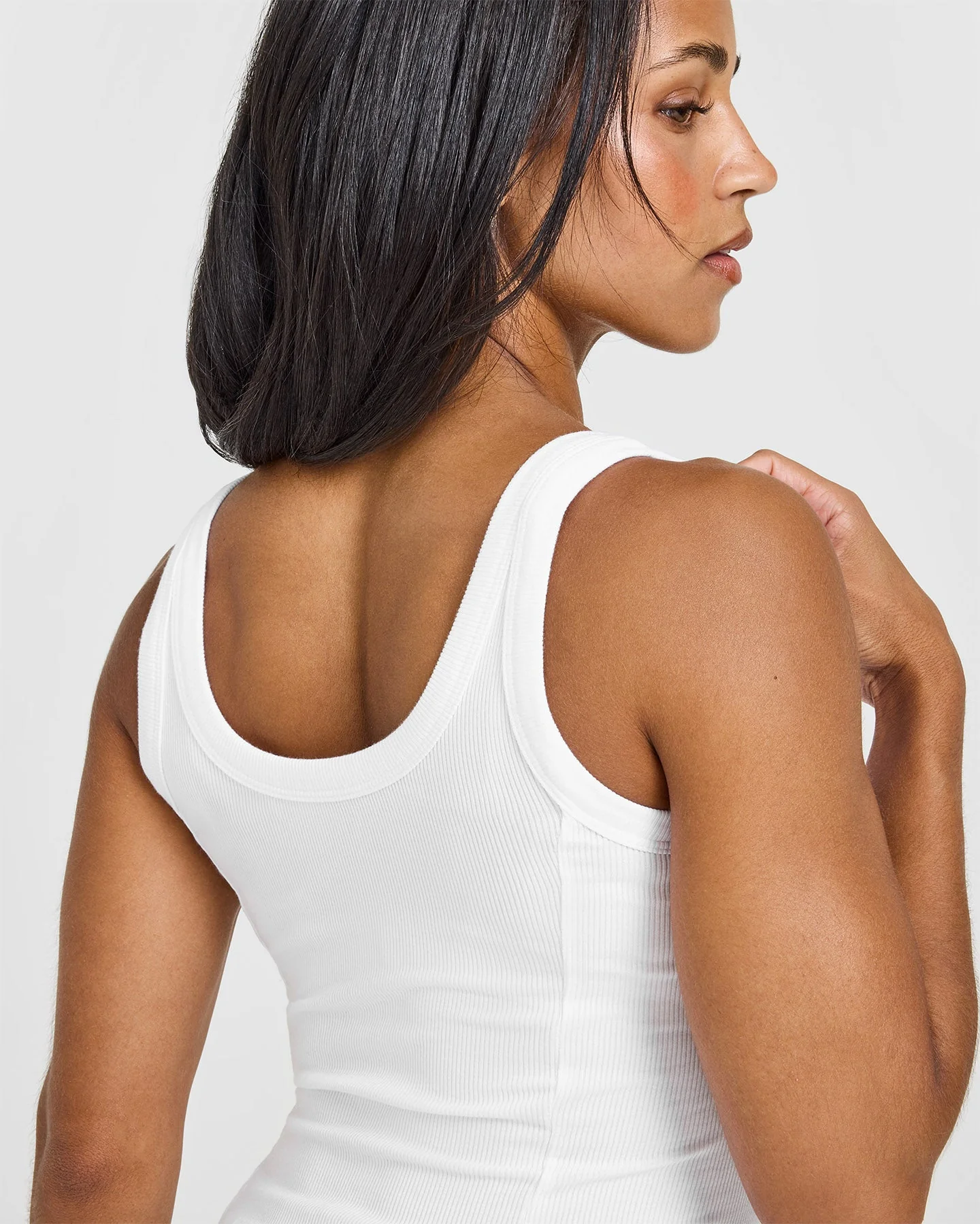 Mellow™ Rib Scoop Neck Vest | White - Image 4