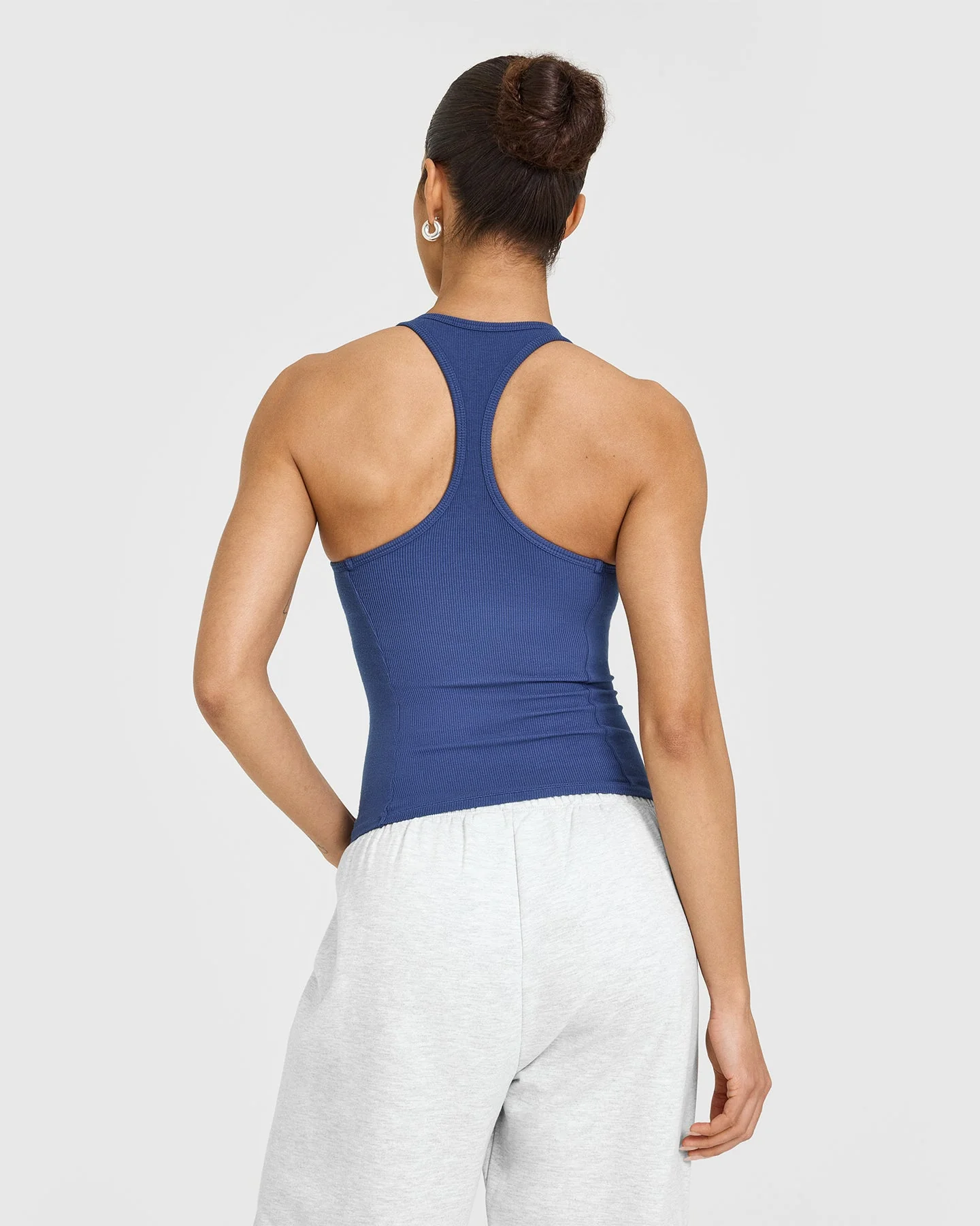 Mellow™ Rib Scoop Neck Vest with Built in Bra Shelf | Shadow Blue - Image 2