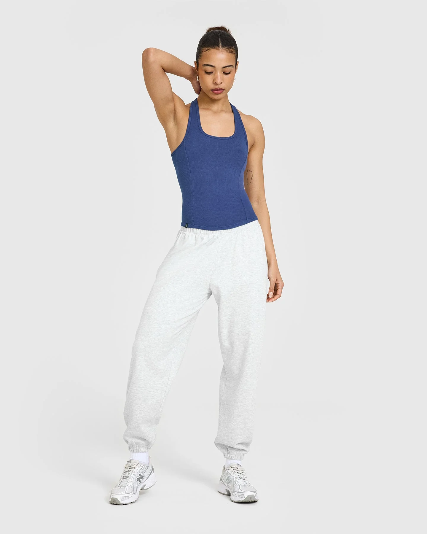 Mellow™ Rib Scoop Neck Vest with Built in Bra Shelf | Shadow Blue - Image 3