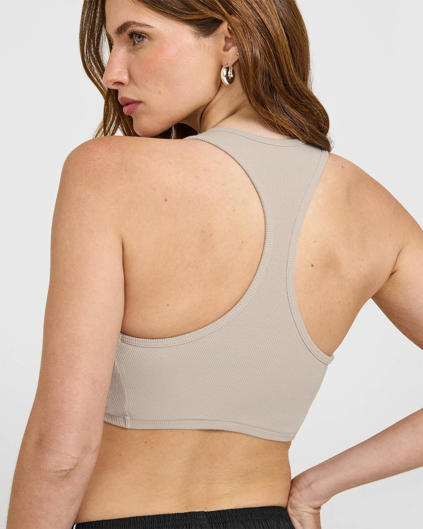 Mellow™ Rib Square Neck Bra | Cloud Grey - Image 4