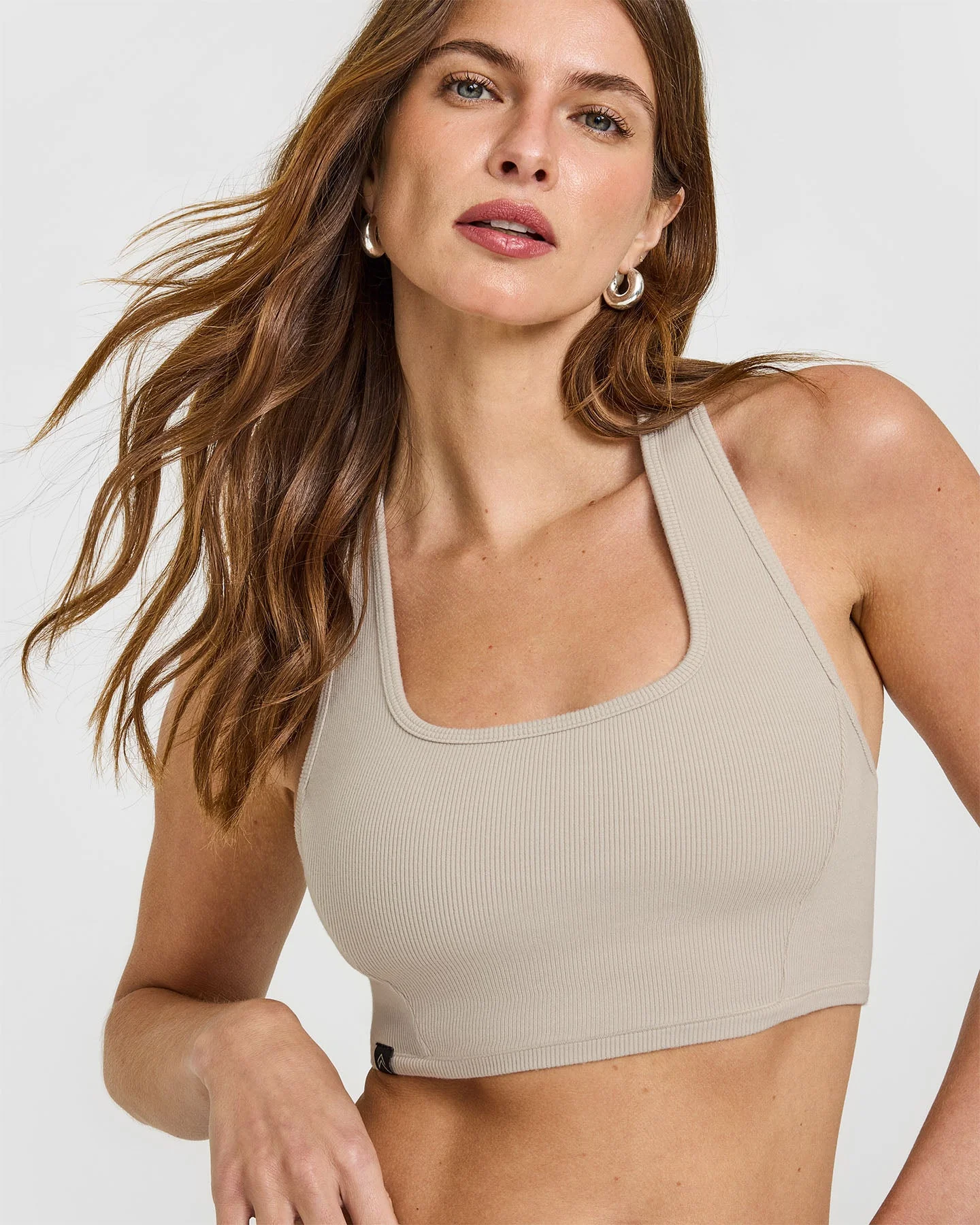 Mellow™ Rib Square Neck Bra | Cloud Grey - Image 5