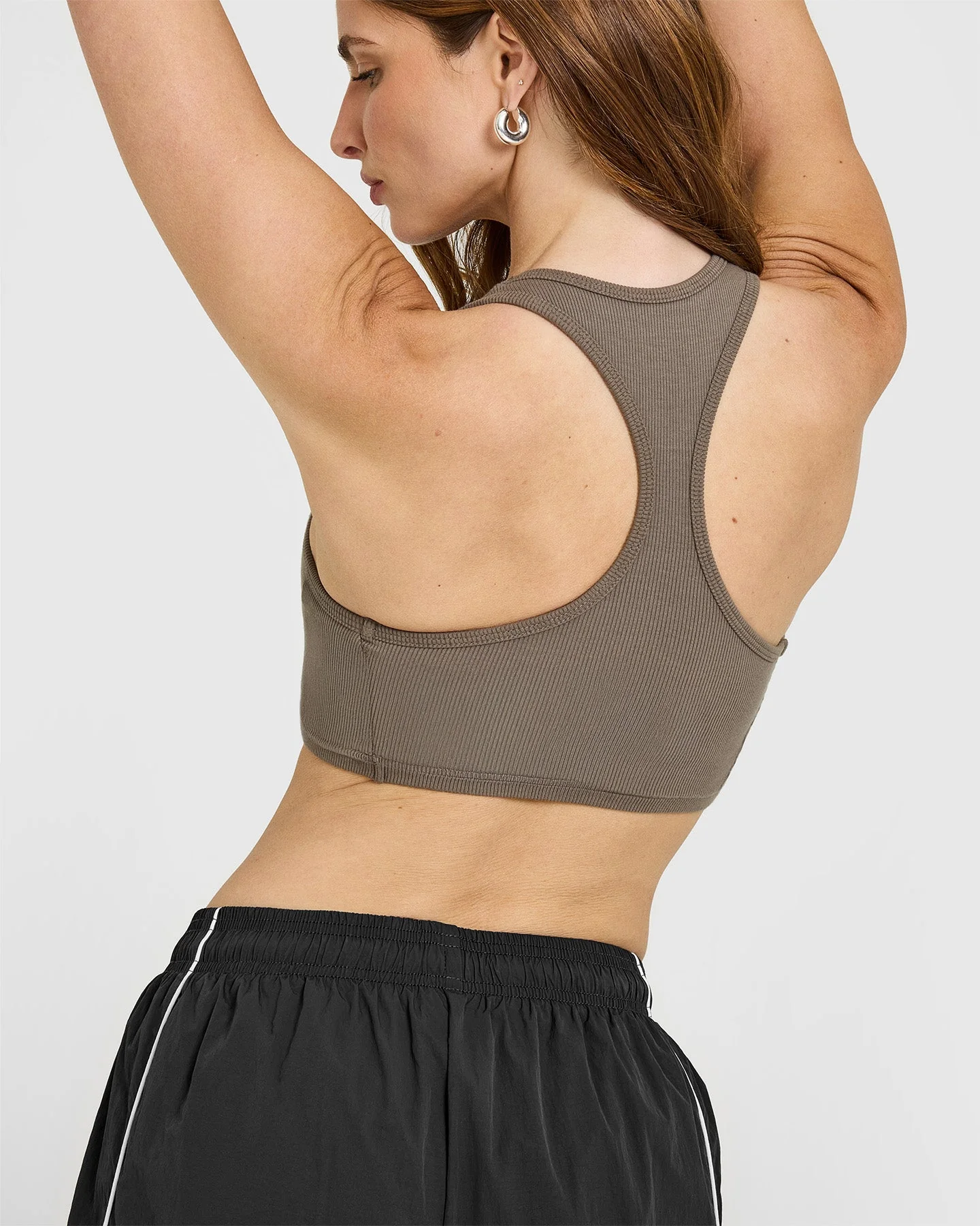 Mellow™ Rib Square Neck Bra | Moss Brown - Image 4