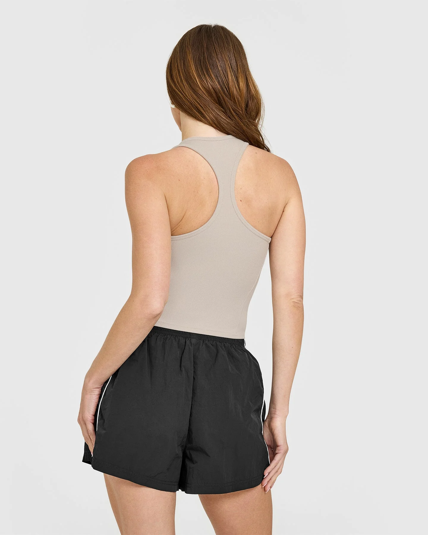 Mellow™ Rib Square Neck Mid Vest with Built in Bra Shelf | Cloud Grey - Image 2
