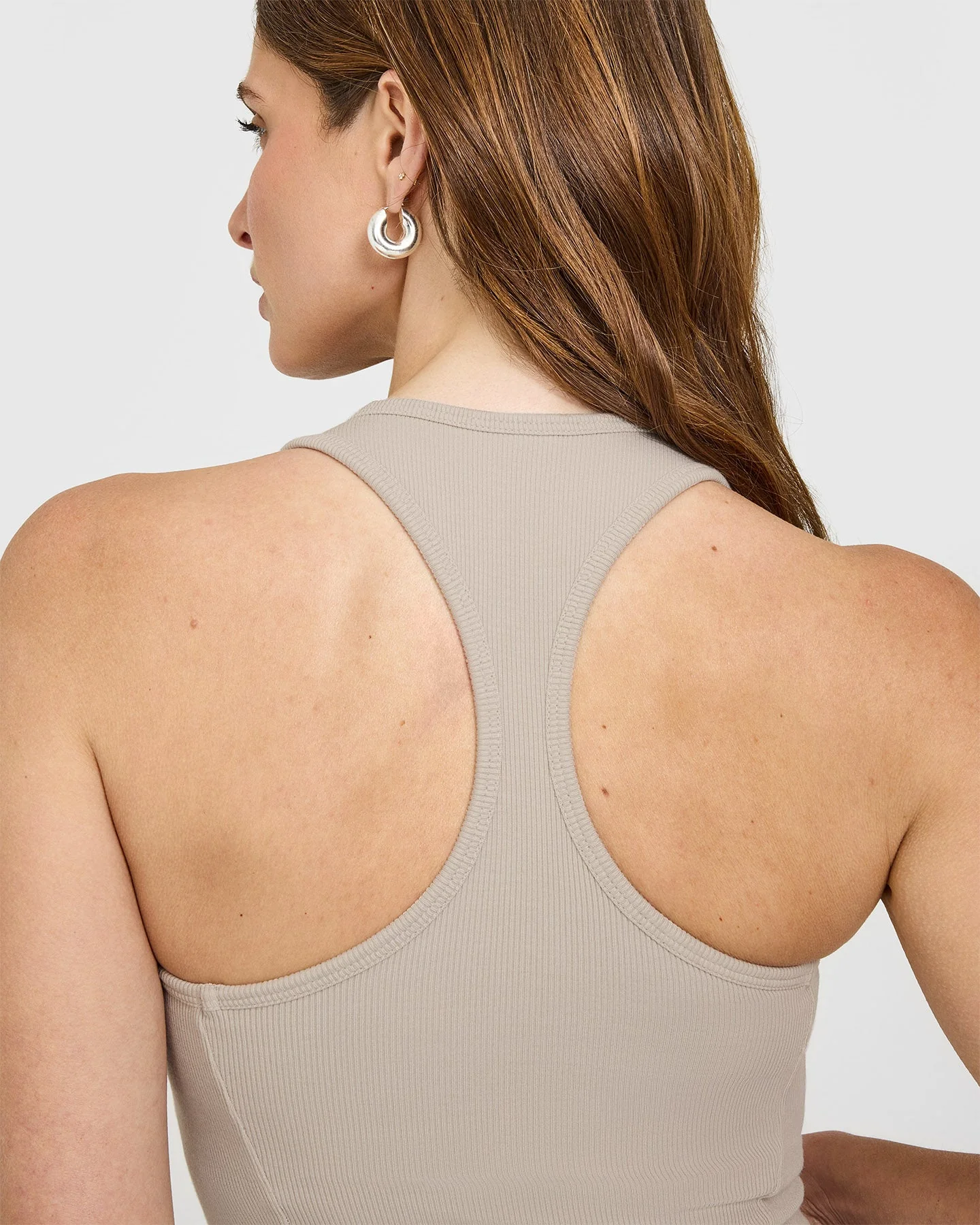 Mellow™ Rib Square Neck Mid Vest with Built in Bra Shelf | Cloud Grey - Image 4