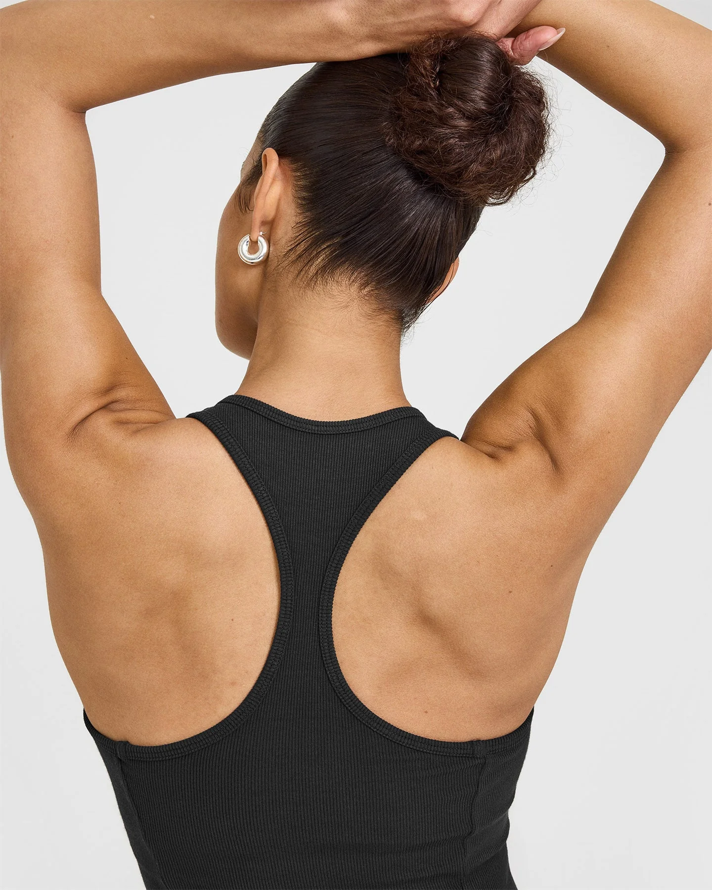 Mellow™ Rib Square Neck Mid Vest with Built in Bra Shelf | Soft Black - Image 4