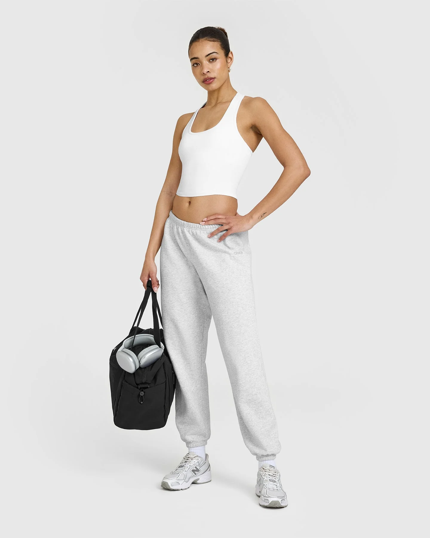 Mellow™ Rib Square Neck Mid Vest with Built in Bra Shelf | White - Image 3