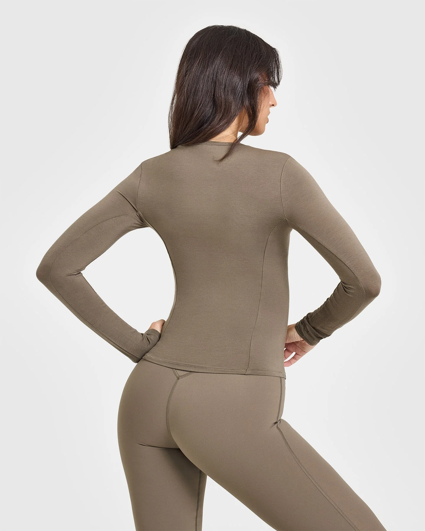 Mellow™ Soft Long Sleeve Top | Moss Brown - Image 2