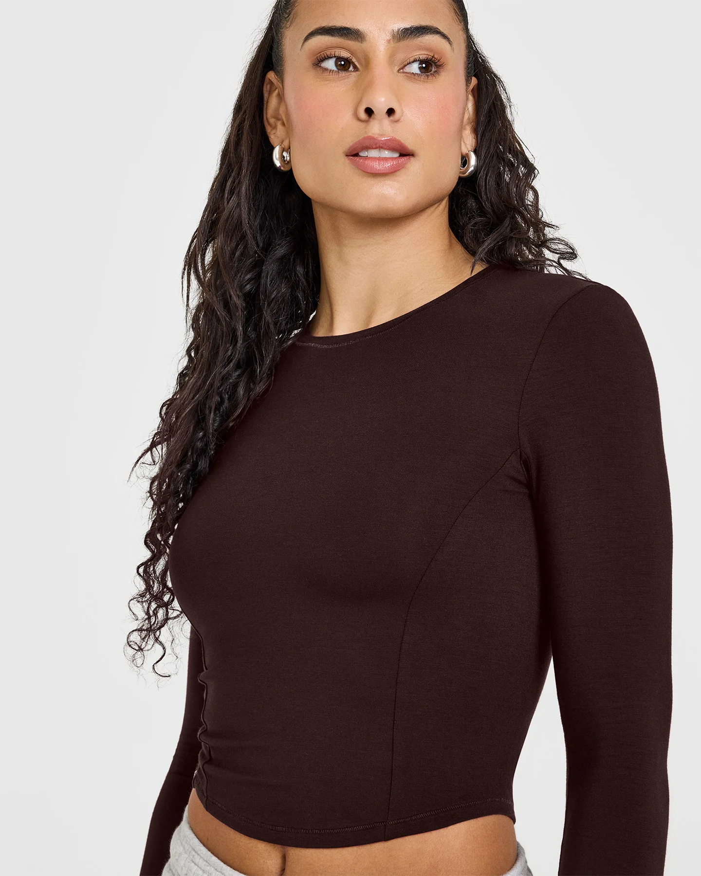 Mellow™ Soft Mid Long Sleeve Top | 70% Cocoa - Image 4
