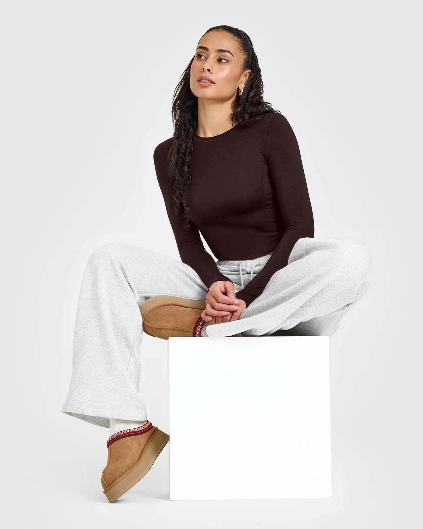 Mellow™ Soft Mid Long Sleeve Top | 70% Cocoa - Image 6