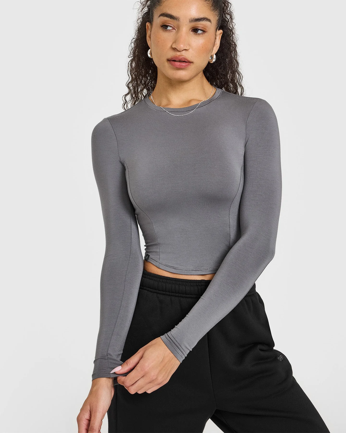 Mellow™ Soft Mid Long Sleeve Top | Ash Grey - Image 5