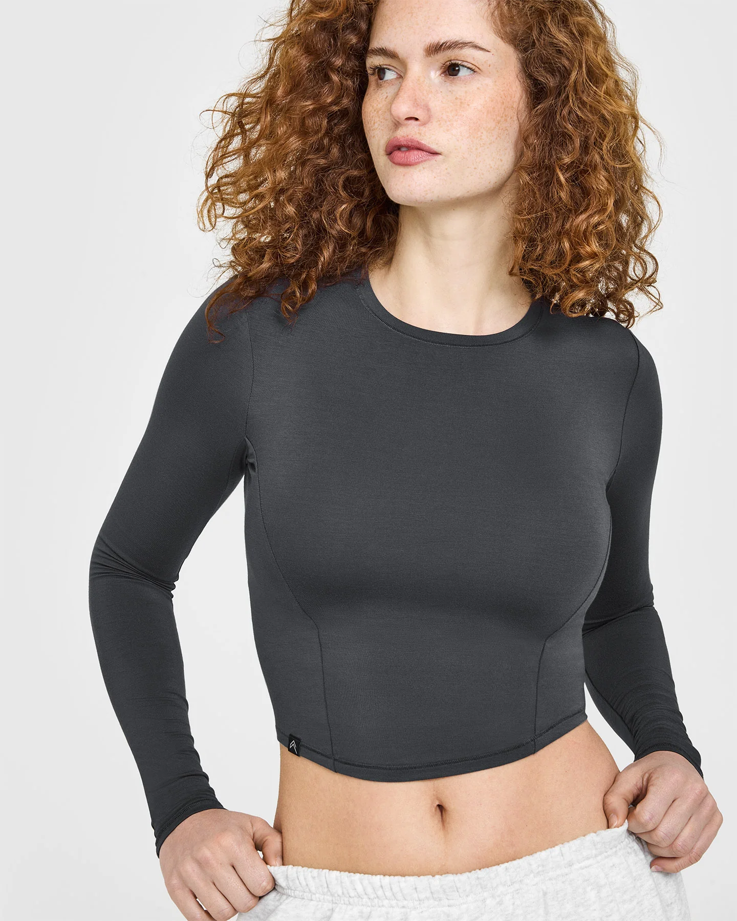 Mellow™ Soft Mid Long Sleeve Top | Coal - Image 3