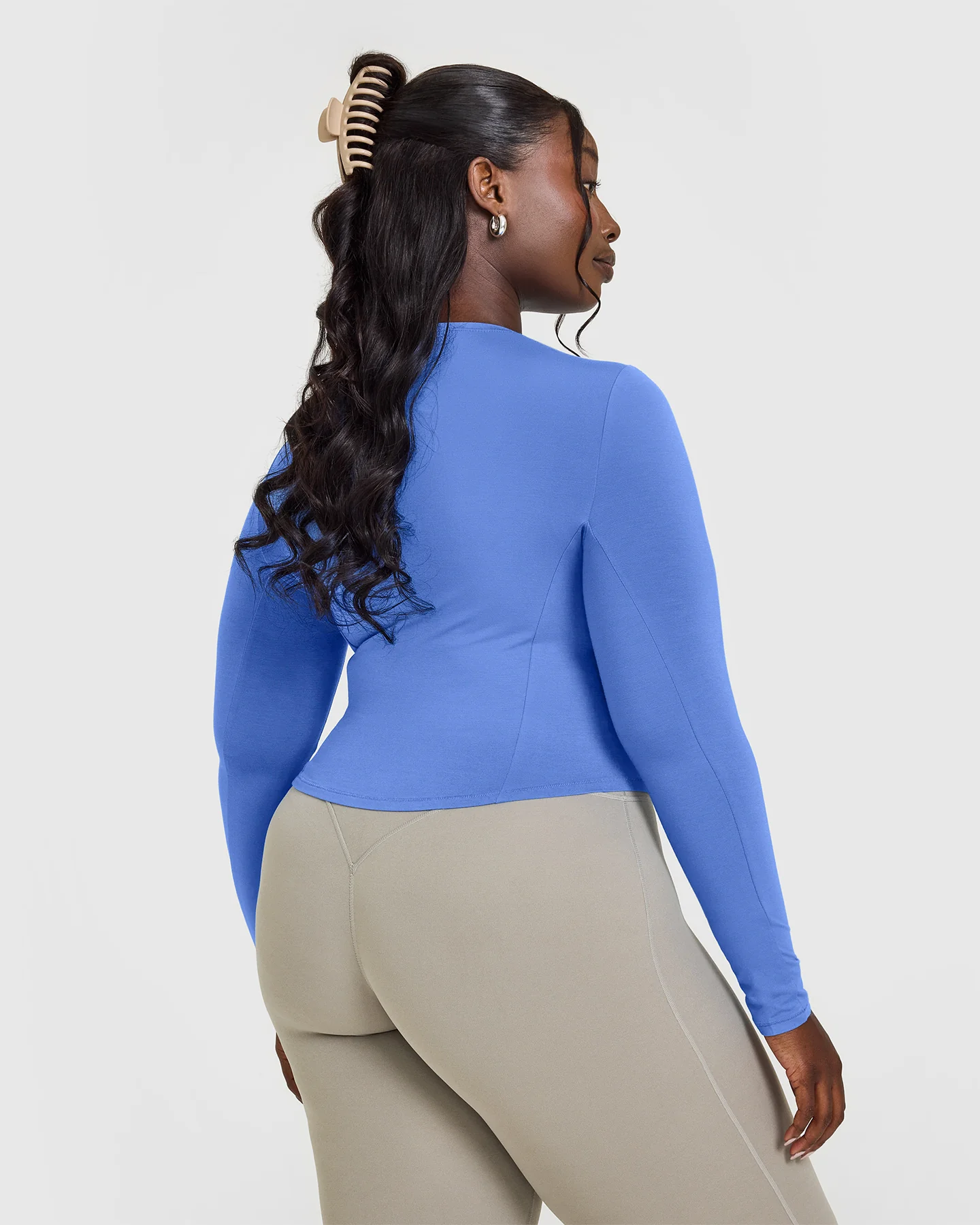 Mellow™ Soft Mid Long Sleeve Top | Glaucous Blue - Image 4