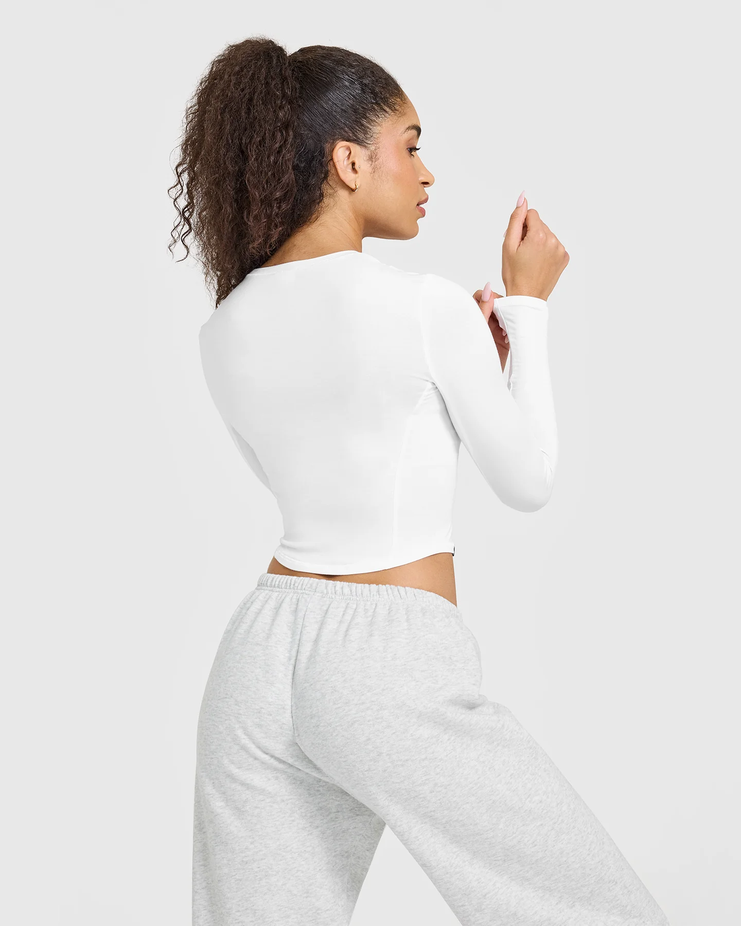 Mellow™ Soft Mid Long Sleeve Top | White - Image 2