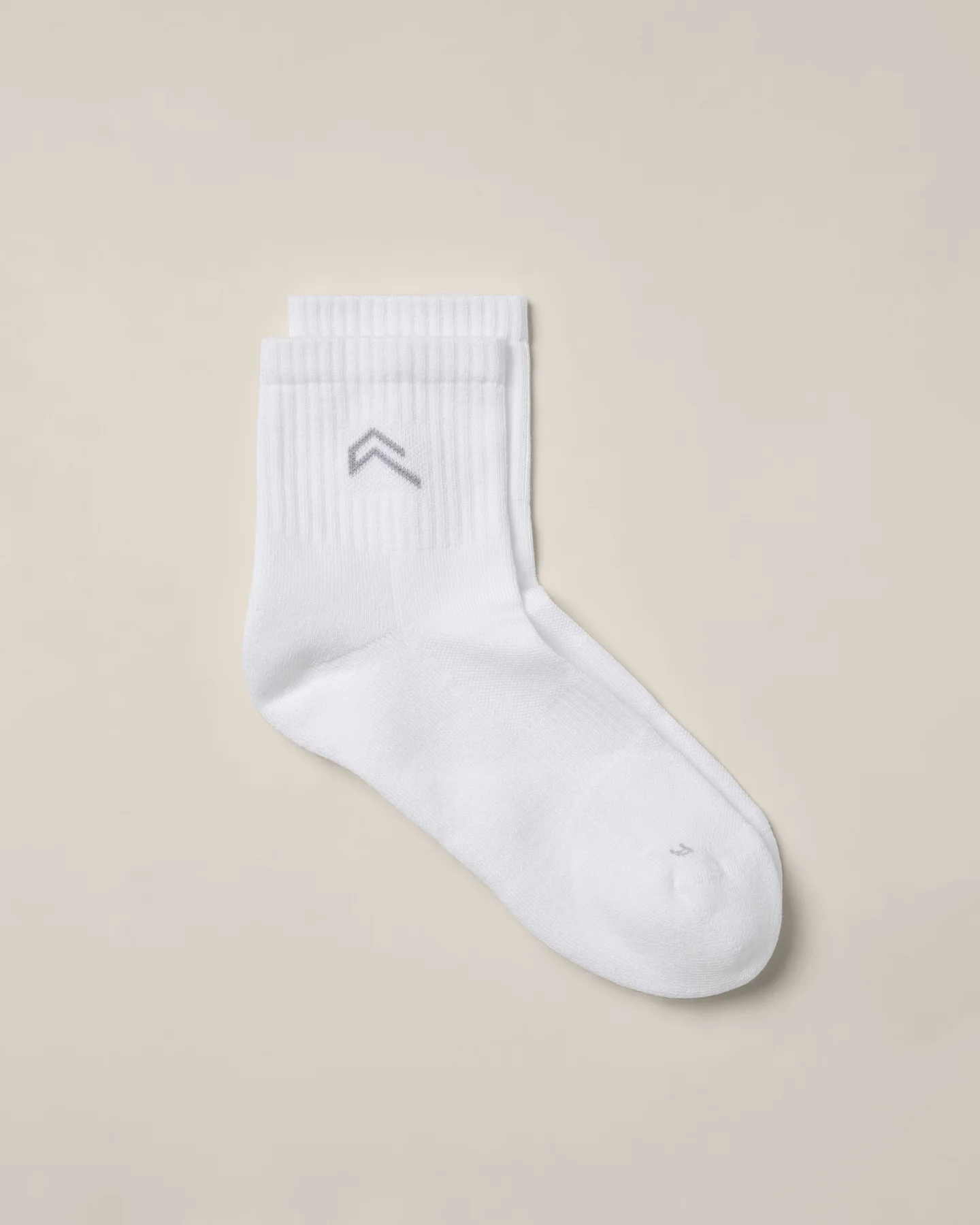 Mid Crew Socks 3 Pack with Grey Logo | White - Image 4