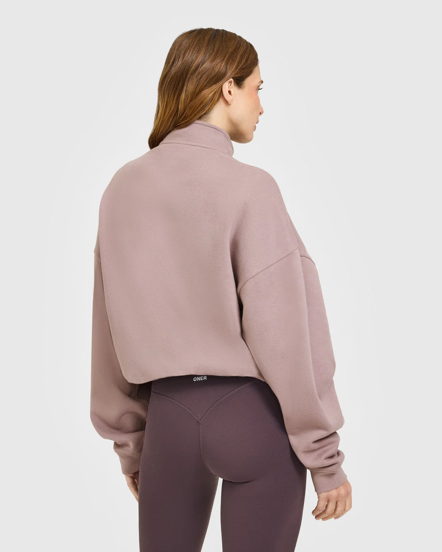 Mid Weight 1/4 Zip Sweatshirt | Dusty Purple - Image 2