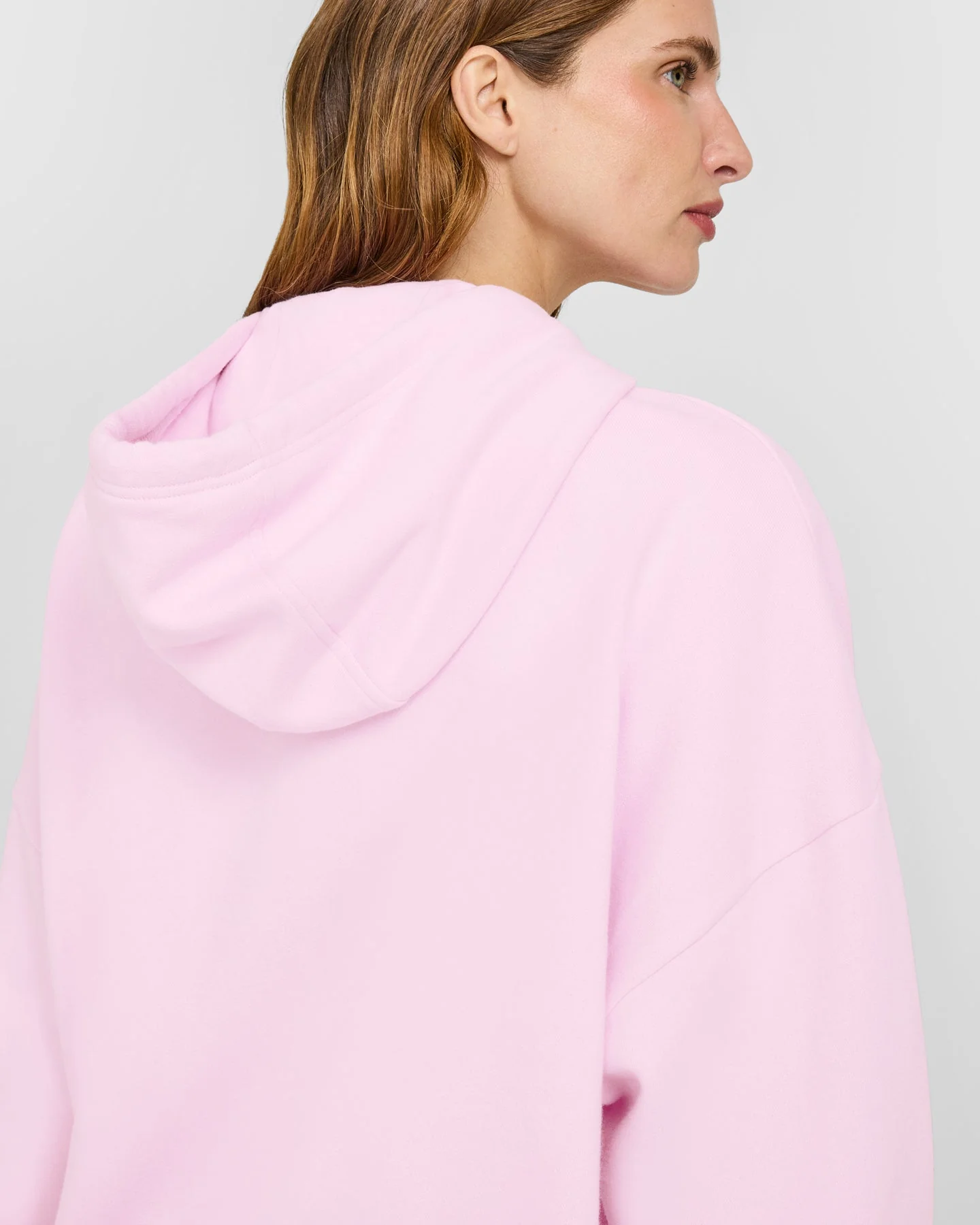 Mid Weight Relaxed Hoodie | Chalk Pink - Image 4