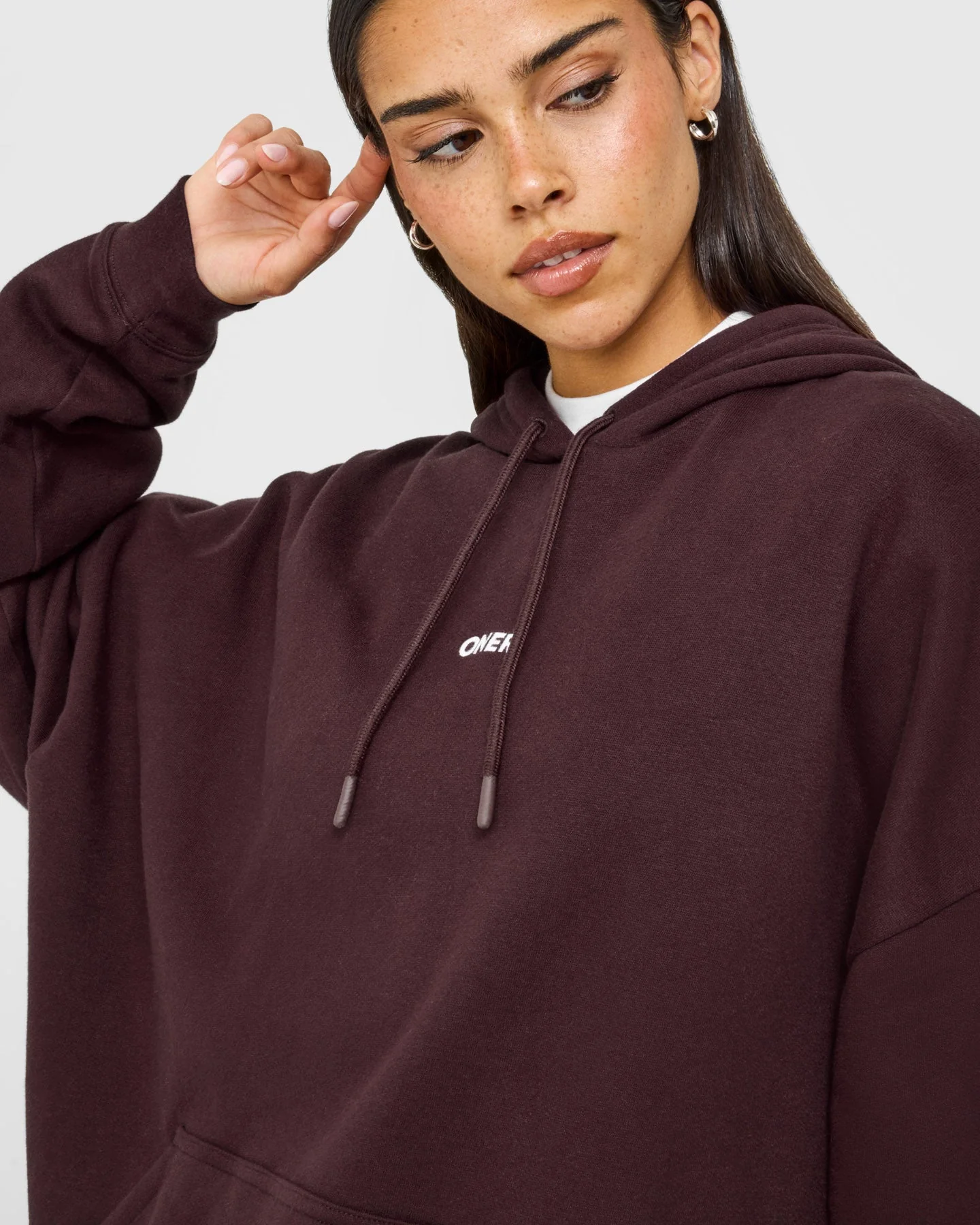 Mid Weight Relaxed Hoodie | Plum Brown - Image 5