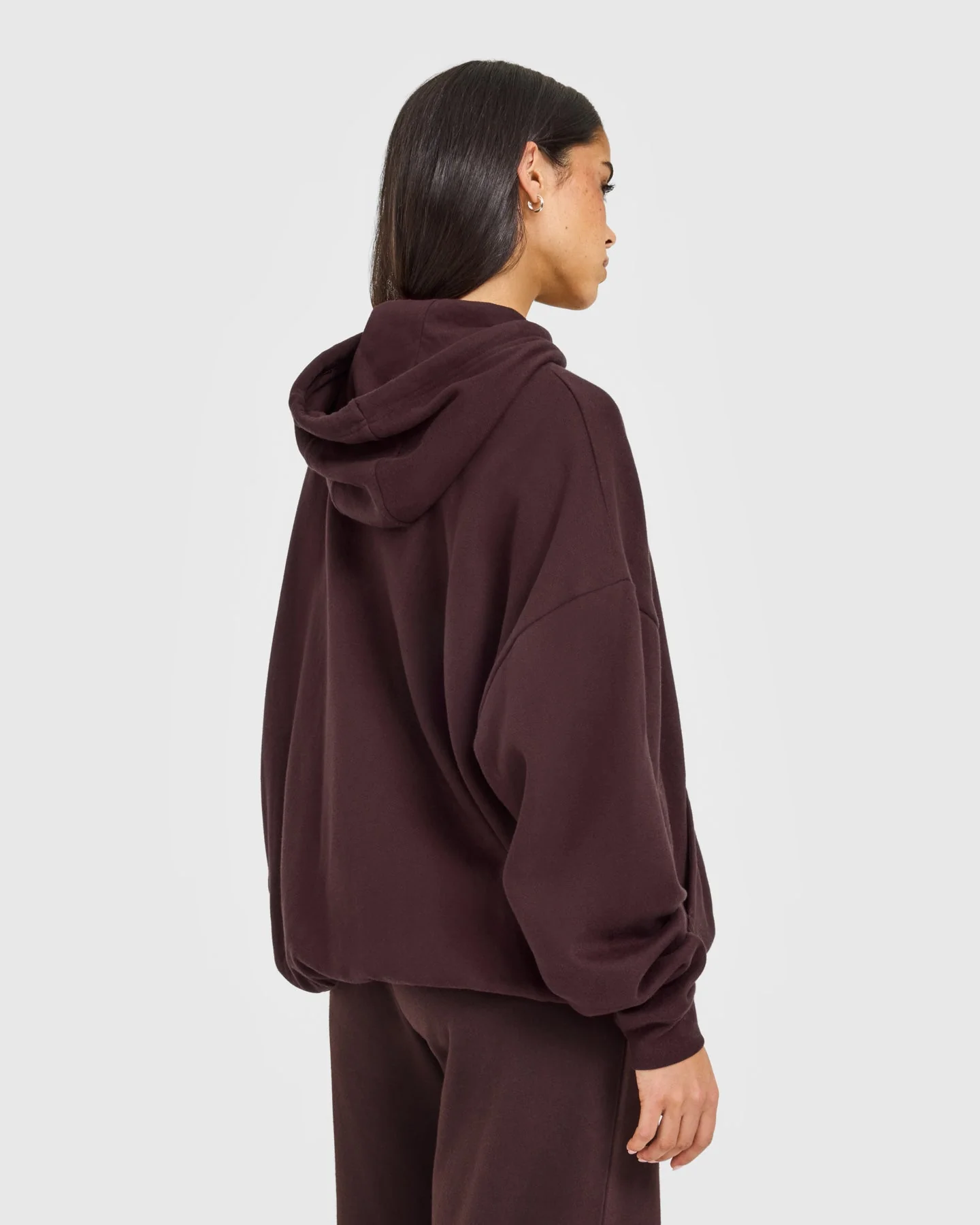 Mid Weight Relaxed Hoodie | Plum Brown - Image 6