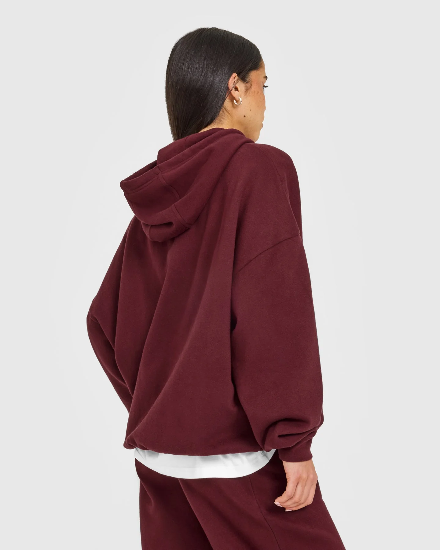Mid Weight Relaxed Hoodie | Rosewood - Image 5