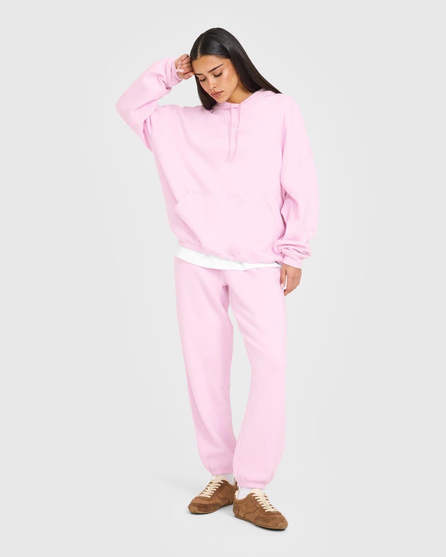 Mid Weight Relaxed Joggers | Chalk Pink - Image 3
