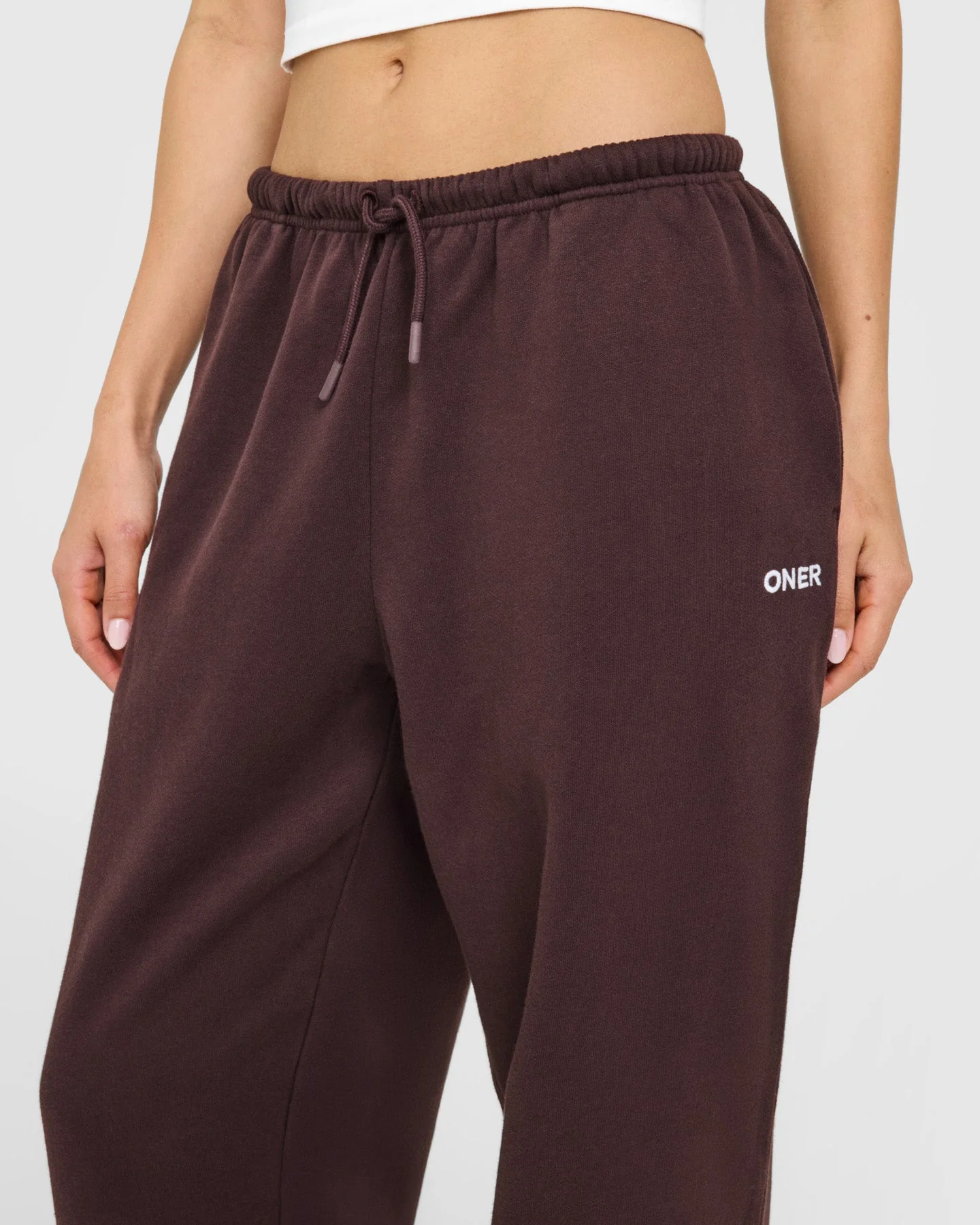 Mid Weight Relaxed Joggers | Plum Brown - Image 5