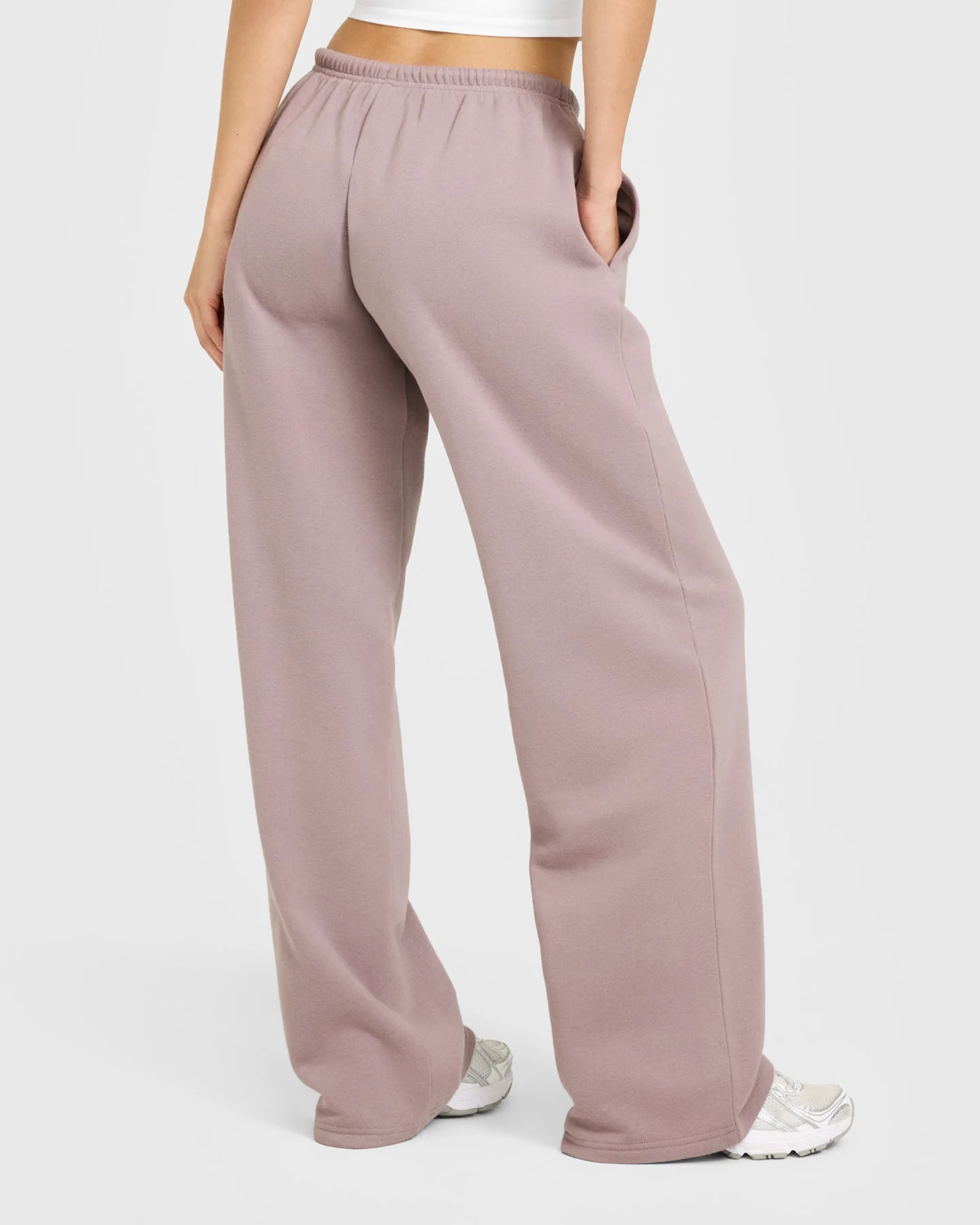 Mid Weight Relaxed Straight Leg Joggers | Dusty Purple - Image 4