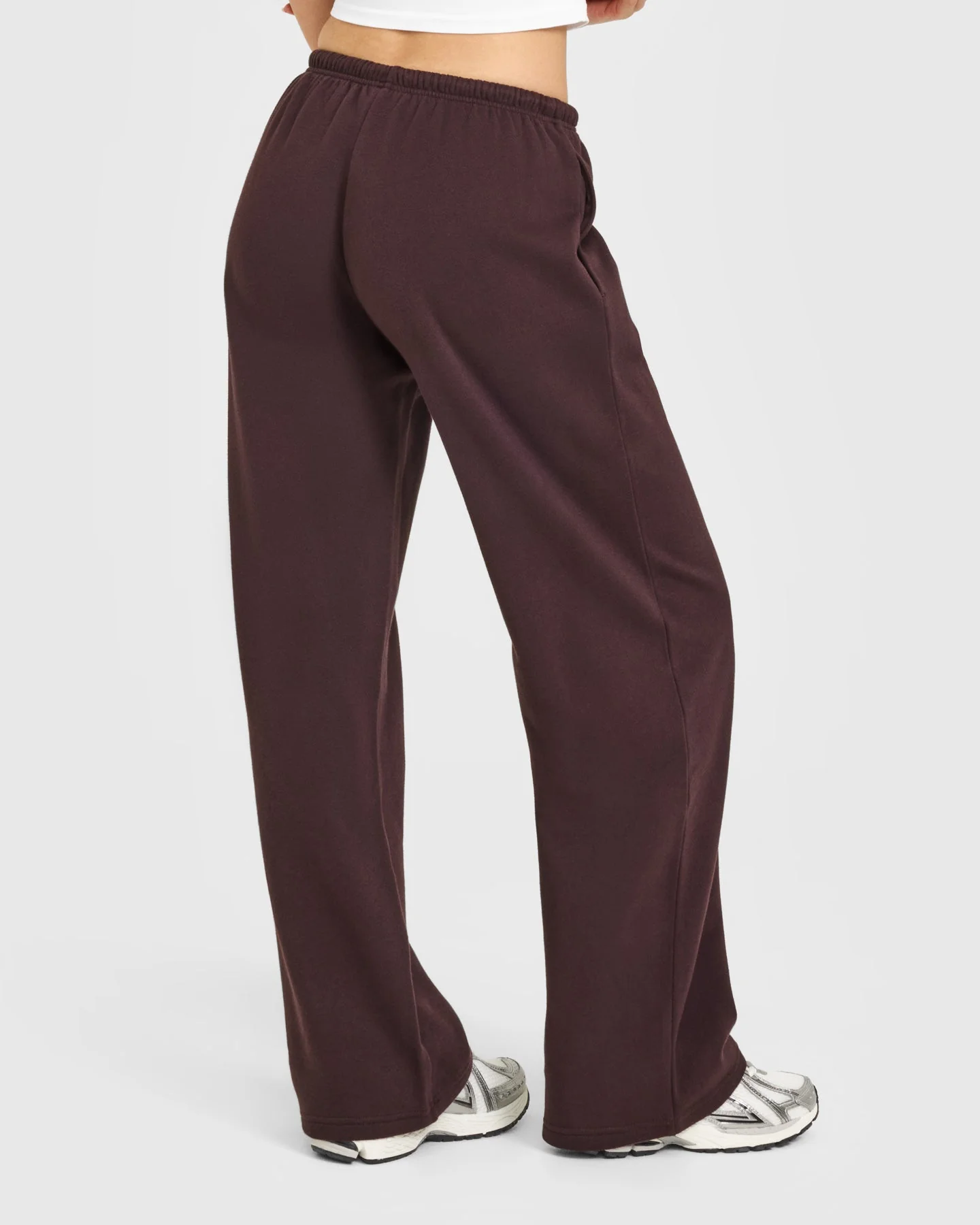 Mid Weight Relaxed Straight Leg Joggers | Plum Brown - Image 2