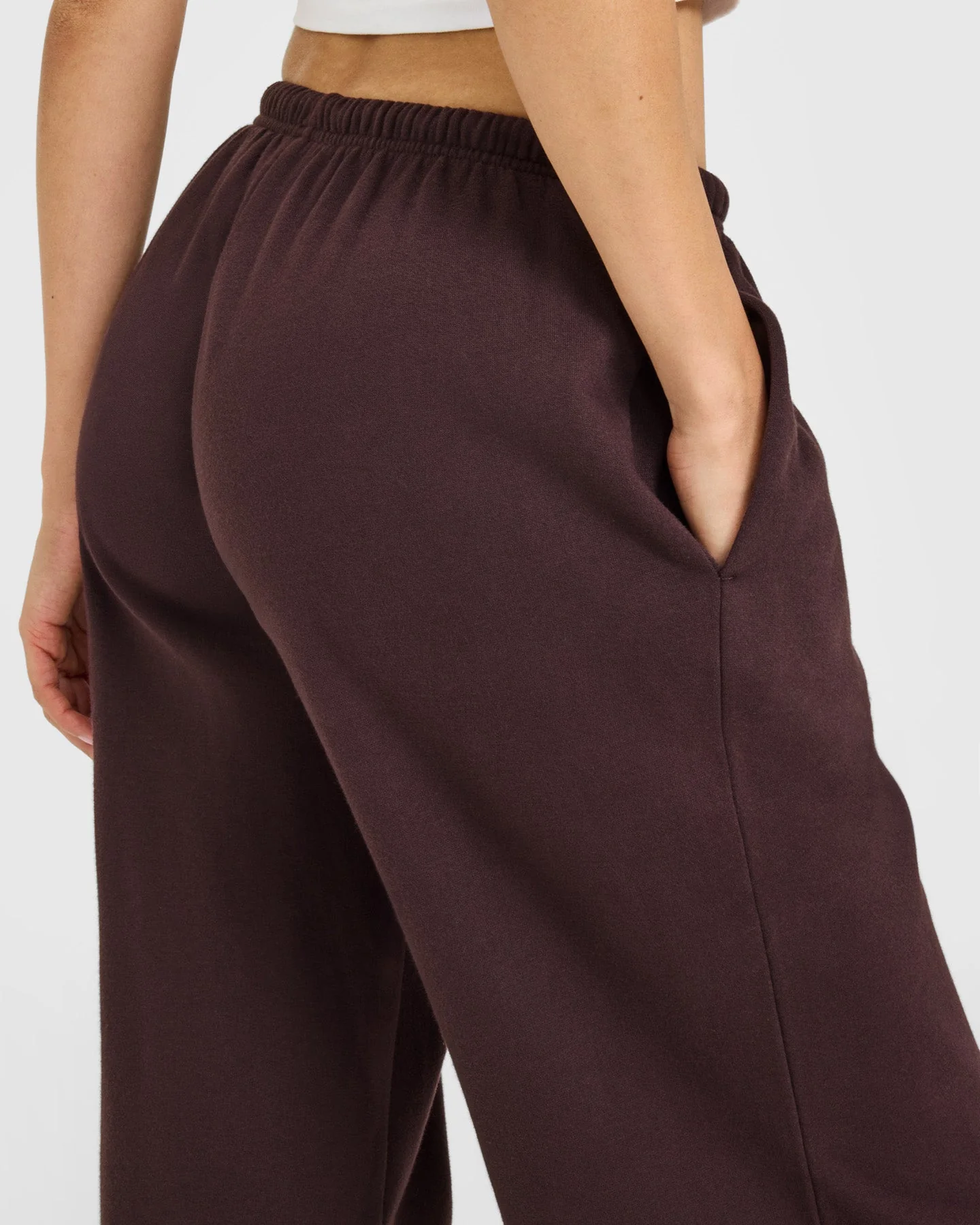 Mid Weight Relaxed Straight Leg Joggers | Plum Brown - Image 4
