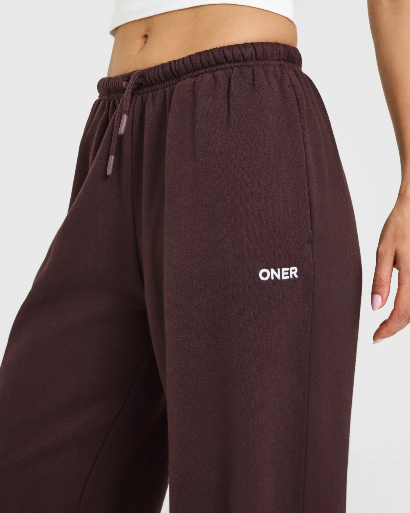 Mid Weight Relaxed Straight Leg Joggers | Plum Brown - Image 5