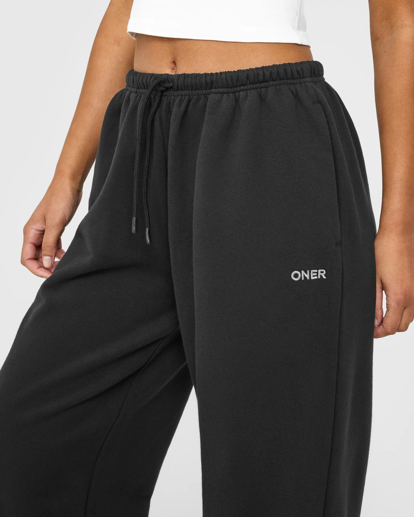 Mid Weight Relaxed Straight Leg Joggers | Soft Black - Image 5