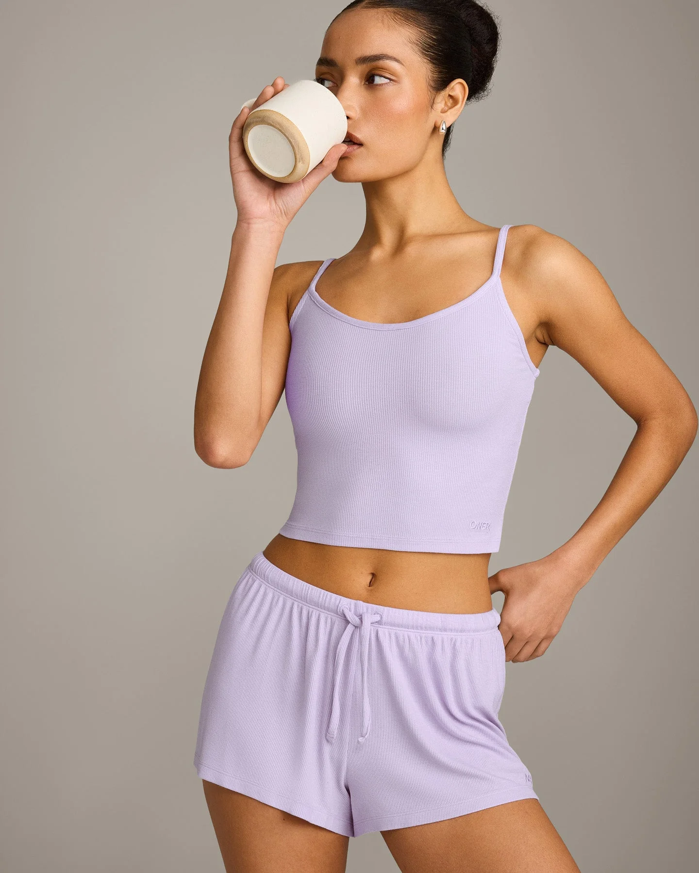 Oner At Home Night Strappy Mid Vest | Light Lavender Purple - Image 4