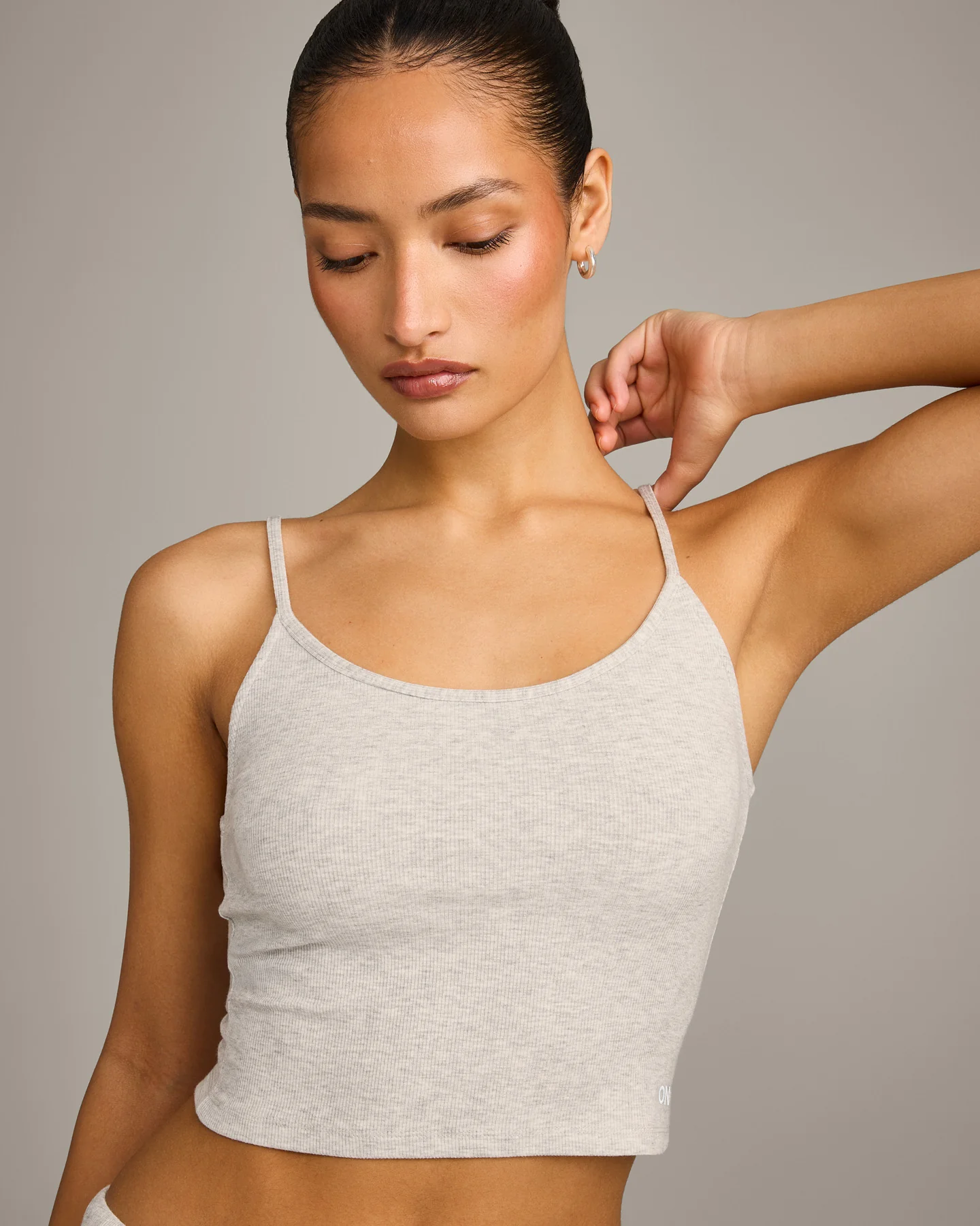 Oner At Home Night Strappy Mid Vest | Oat Marl - Image 3