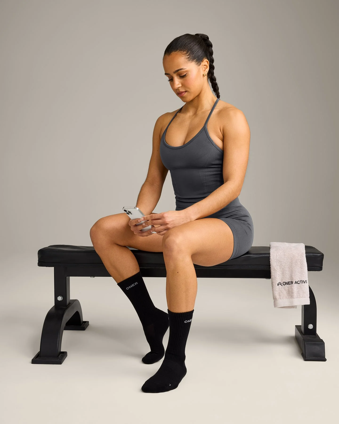 Oner Long Crew Socks 1 Pack | Black - Image 3