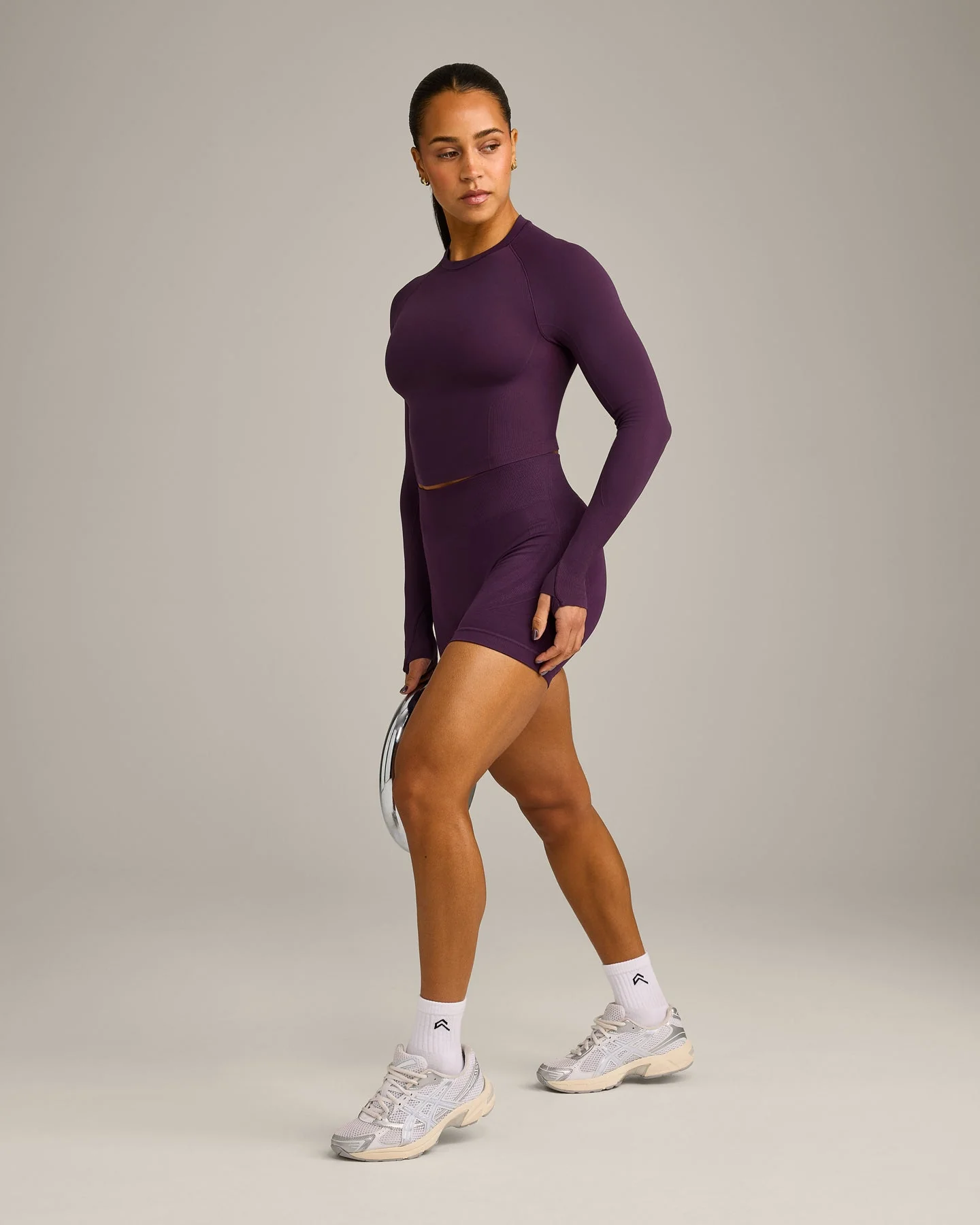 Oner Seamless Fitted Long Sleeve Mid Top | Light Blackberry Purple - Image 3
