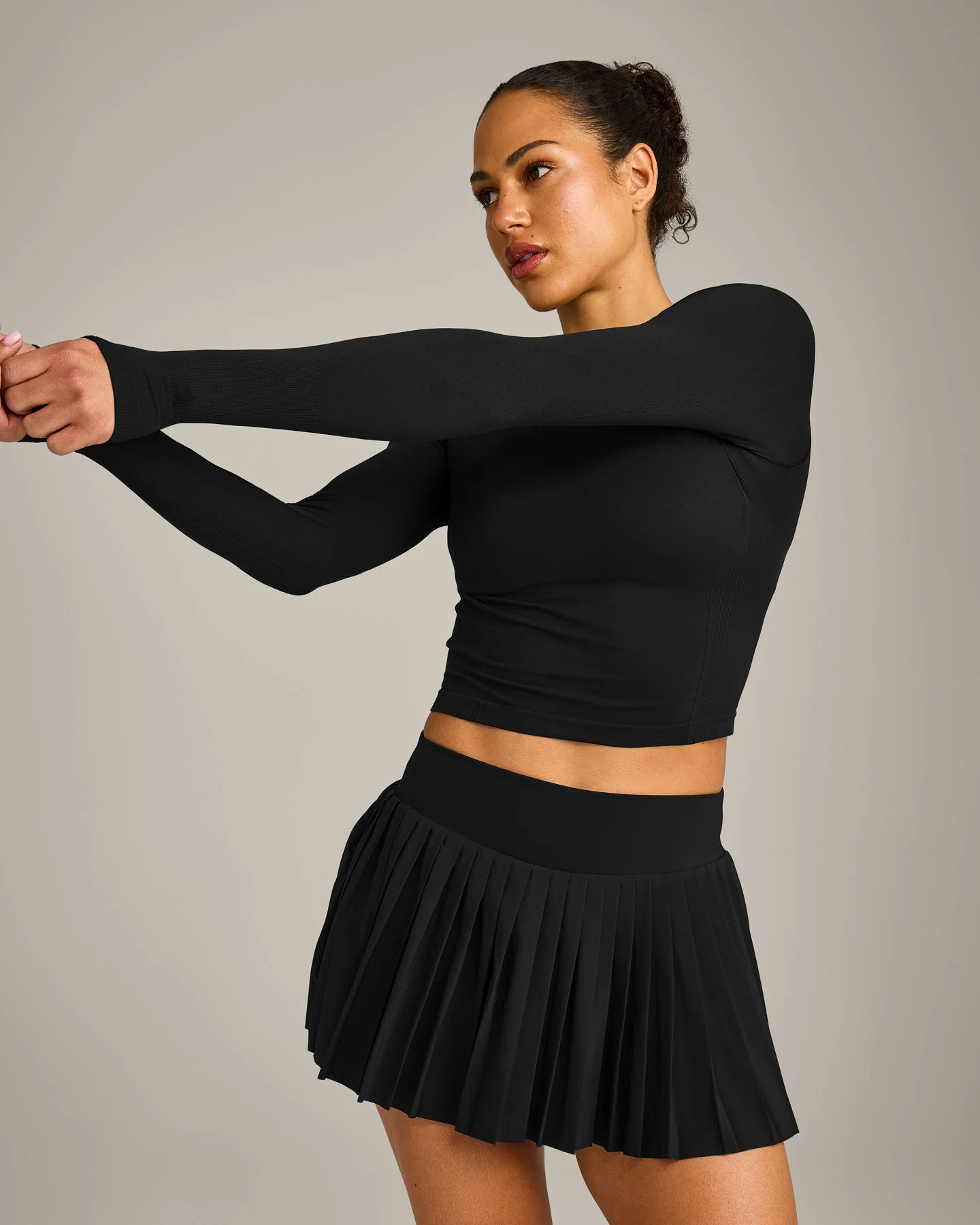Oner Seamless Fitted Long Sleeve Top | Black - Image 5