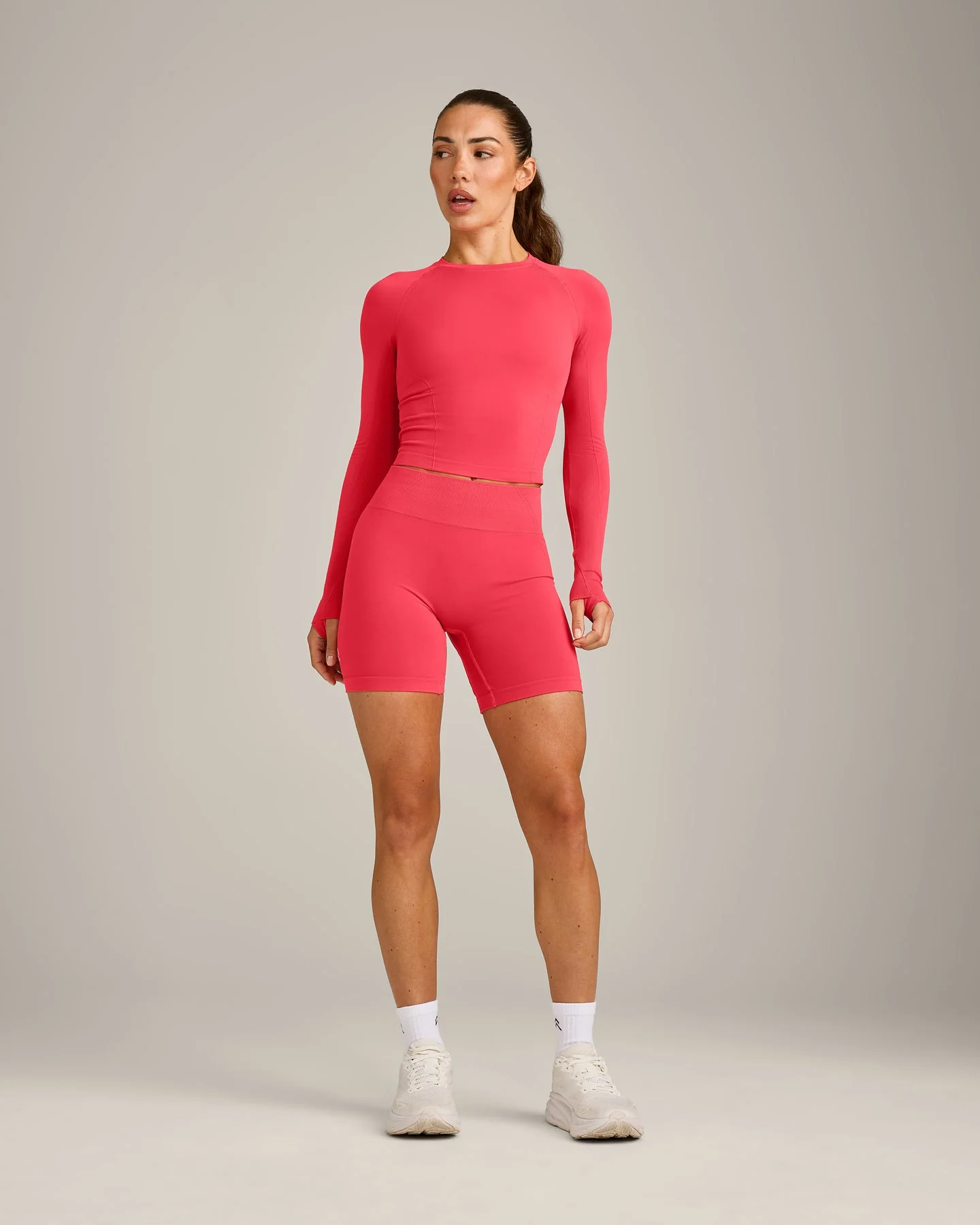 Oner Seamless Fitted Long Sleeve Top | Light Charged Pink - Image 3