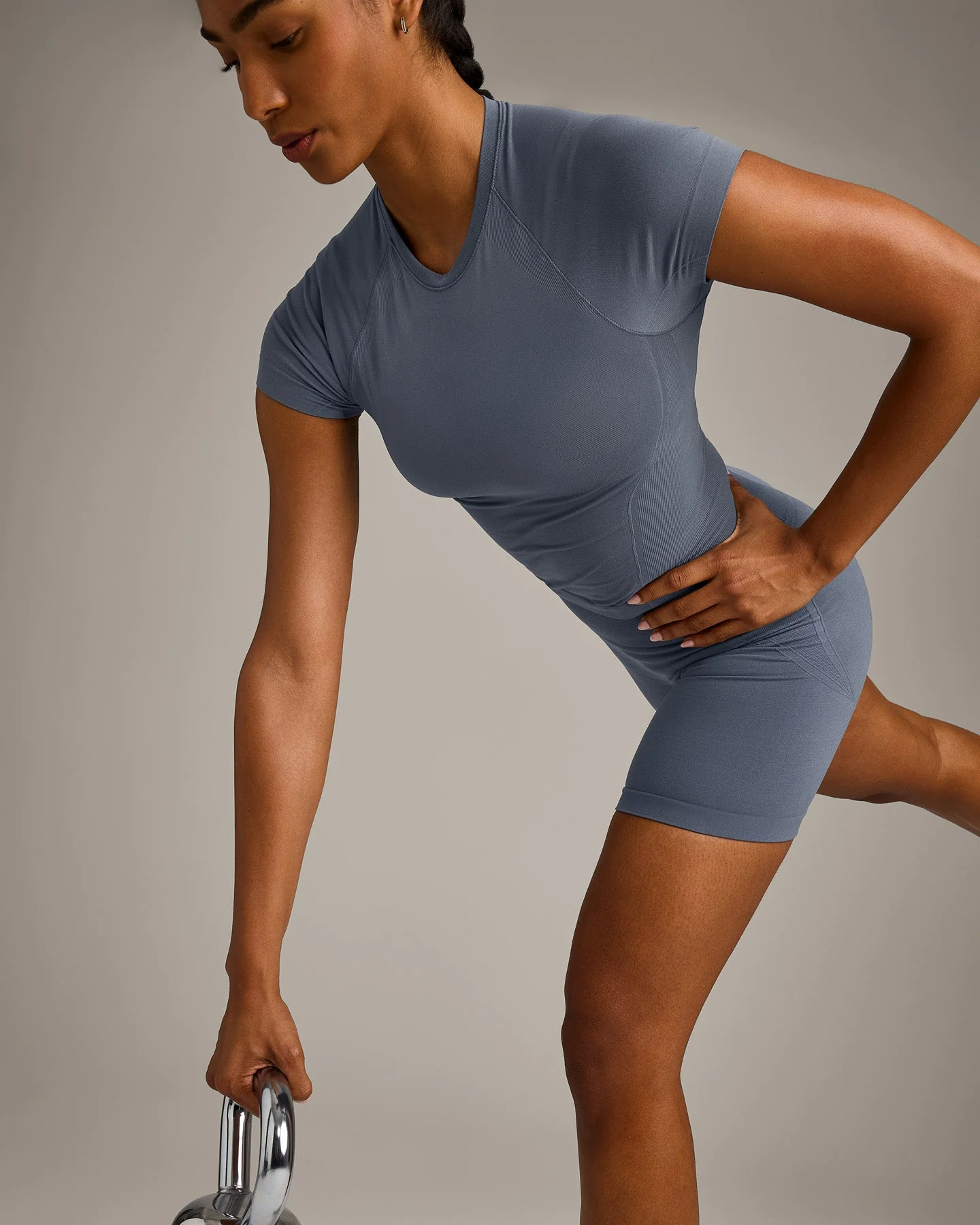Oner Seamless Fitted Top | Dark Granite Blue - Image 6