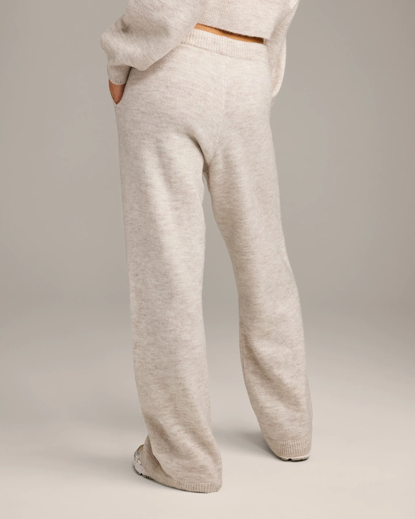 Oversized Knit Straight Leg Bottoms | Oat Marl - Image 6