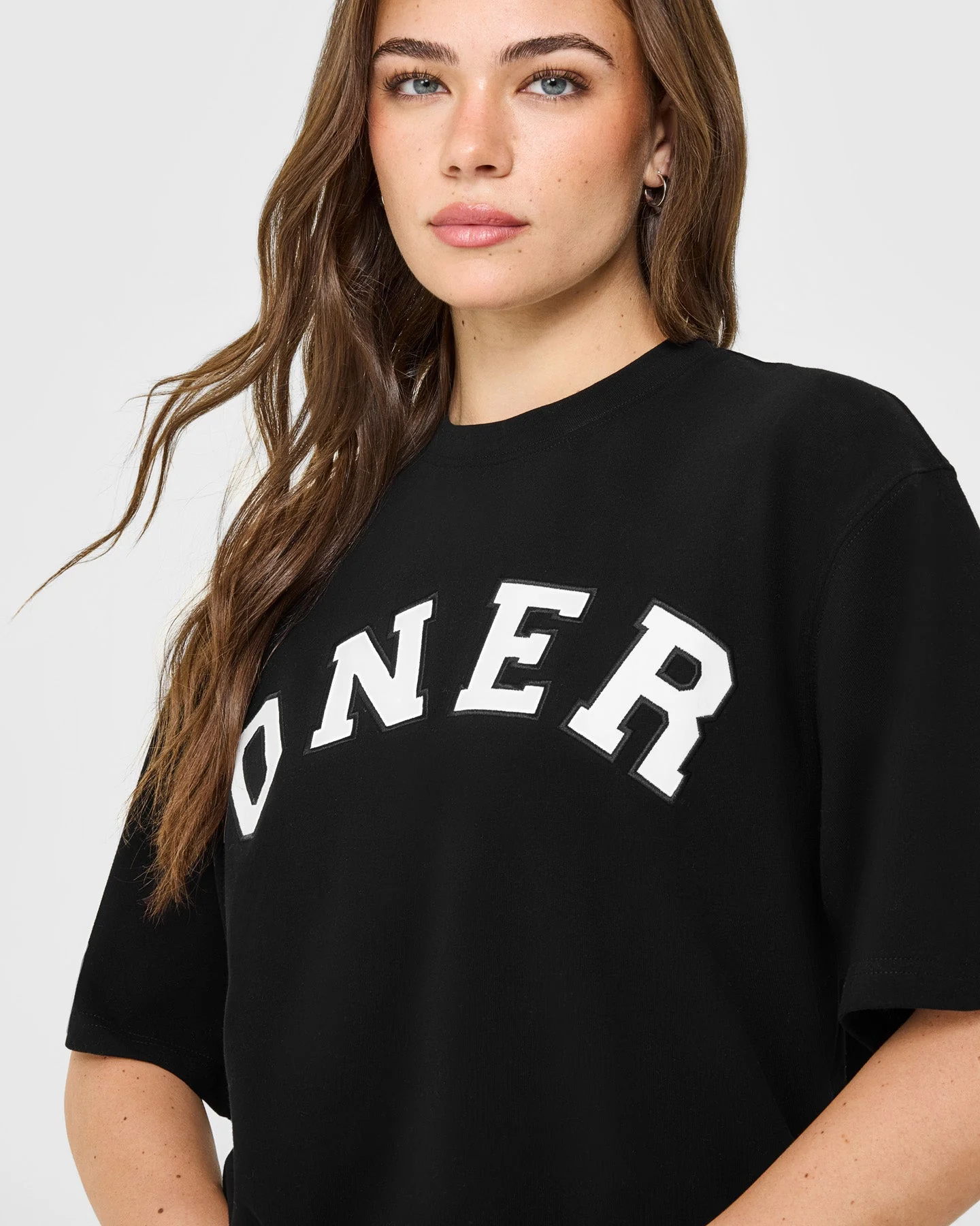 Oversized Oner Girlfriend Washed T-Shirt | Black - Image 2