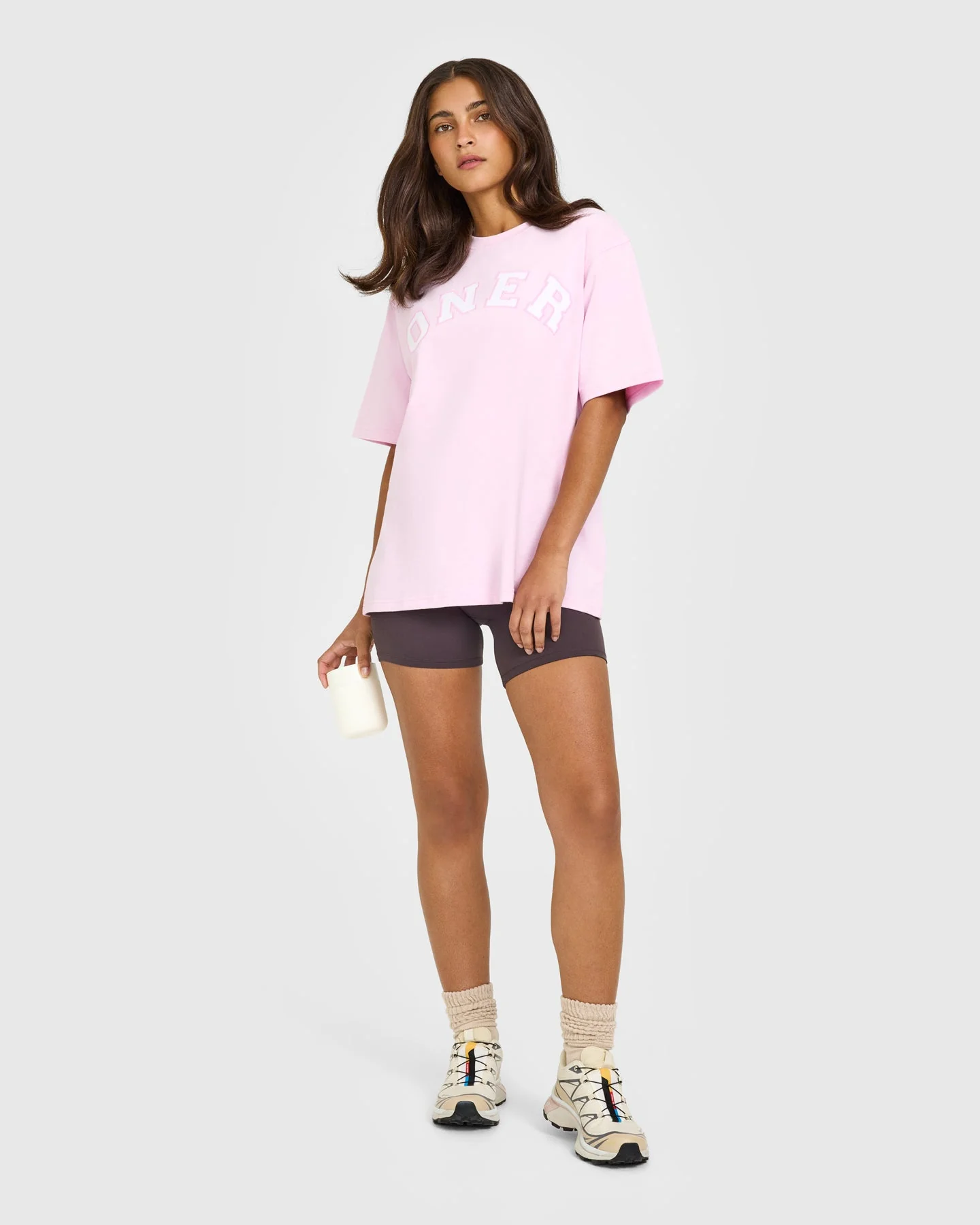Oversized Oner Girlfriend Washed T-Shirt | Chalk Pink - Image 3