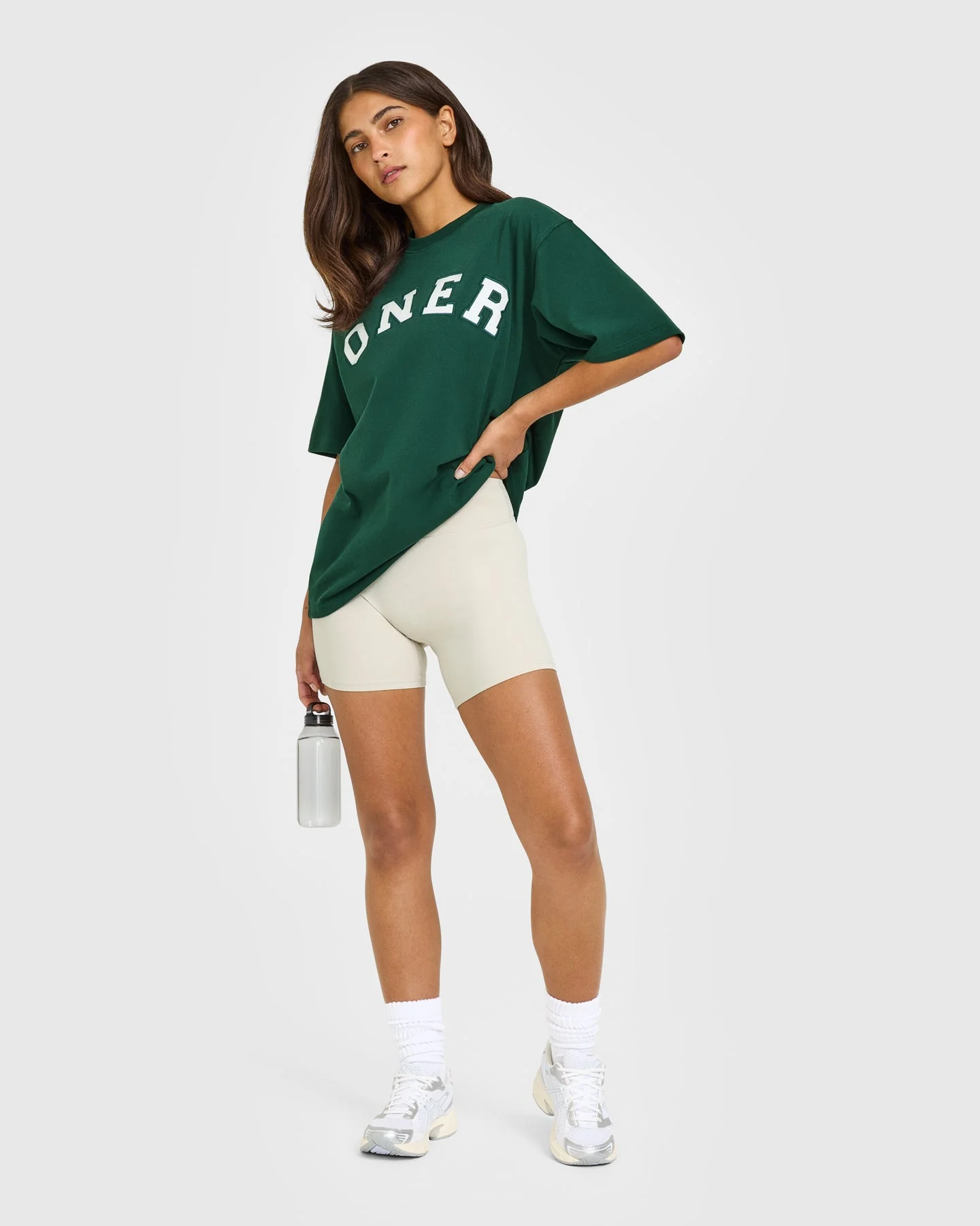 Oversized Oner Girlfriend Washed T-Shirt | Racing Green - Image 3